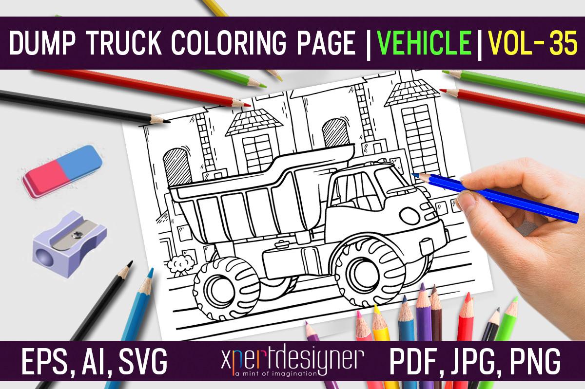 Dump Truck Coloring Page | Vol - 35