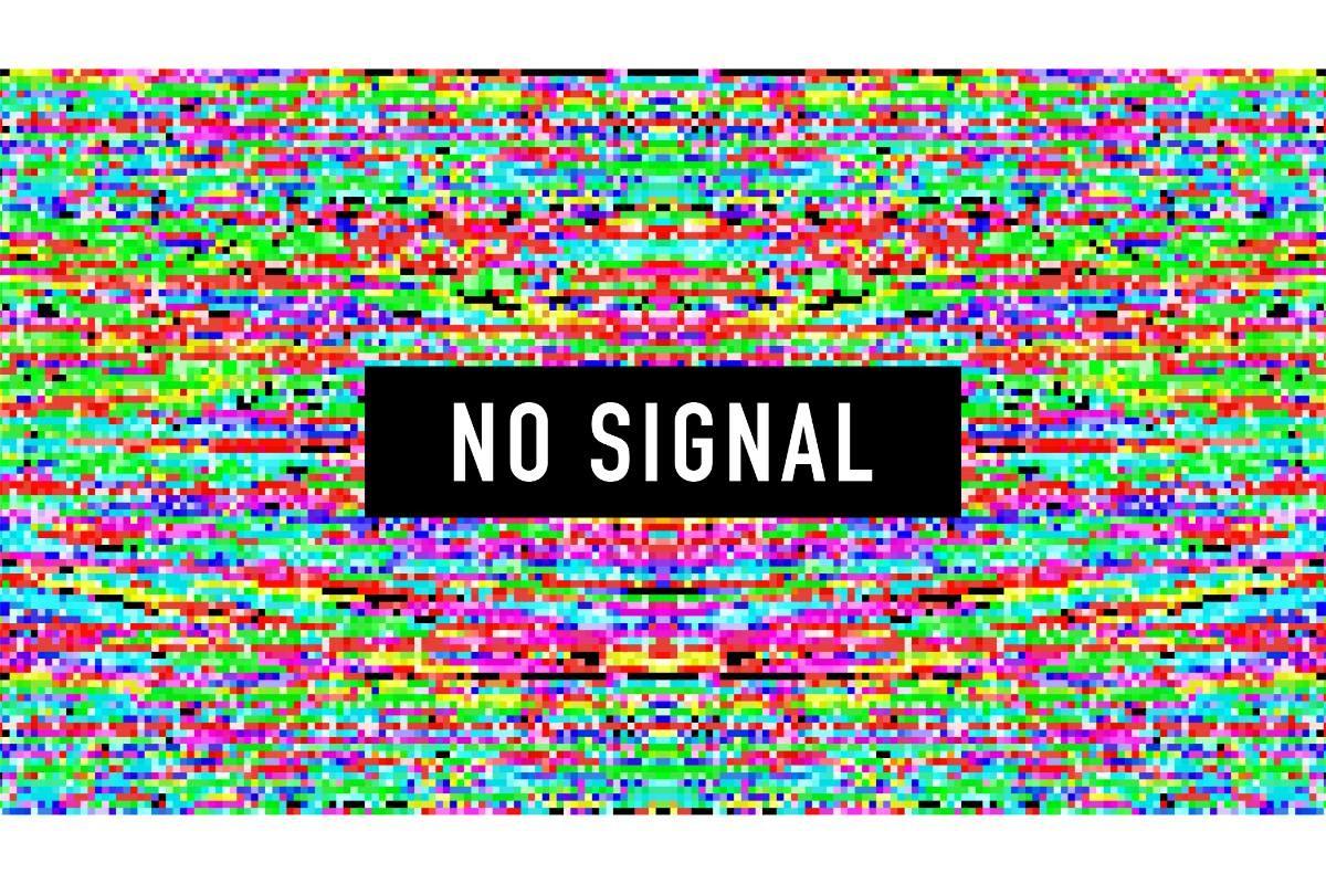 Pixel Art No Signal. Glitch Camera Effec