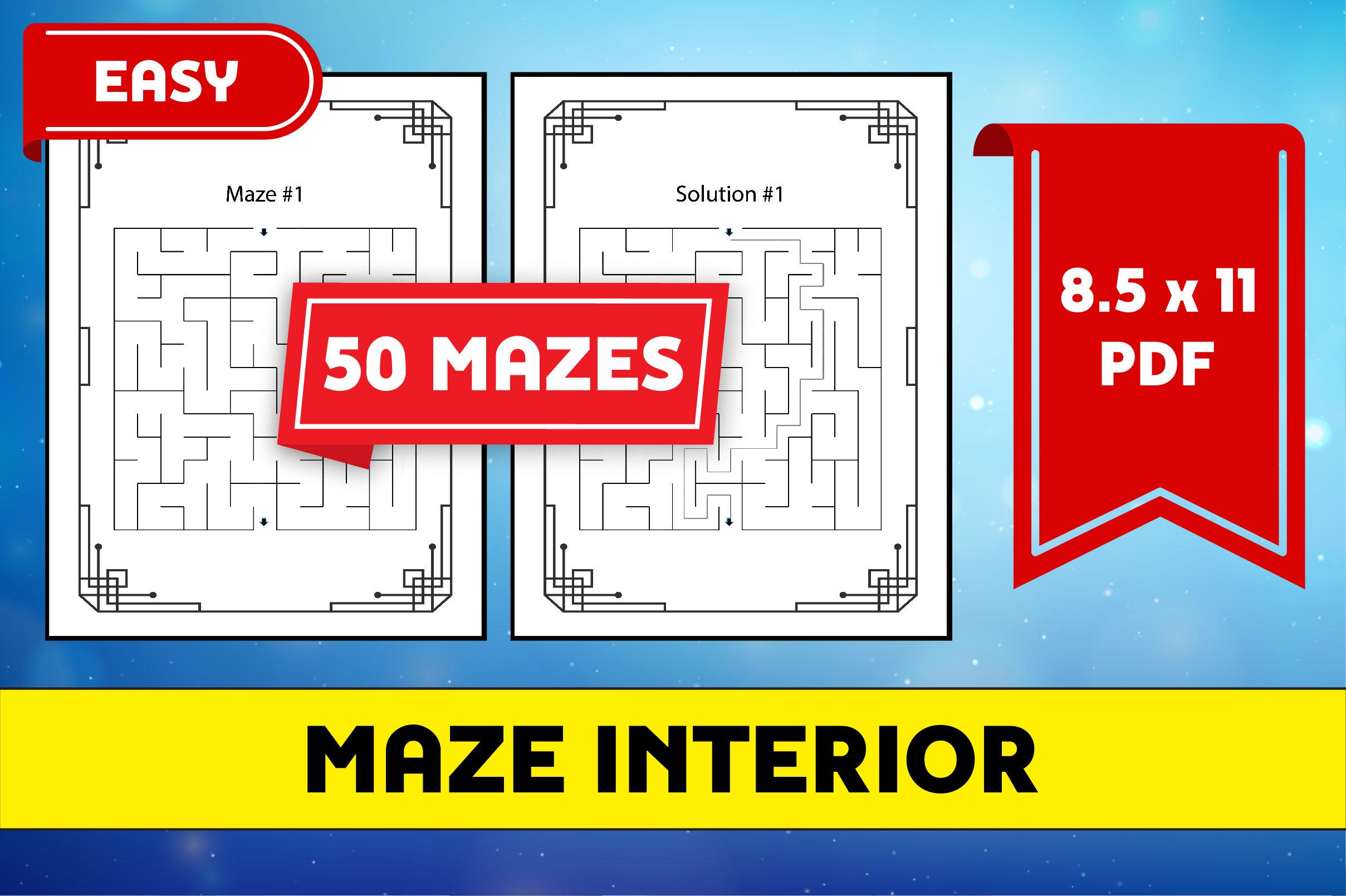 50 Easy Mazes Puzzle Book KDP Interior