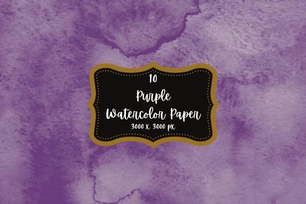 10 Purple Watercolor Digital Paper
