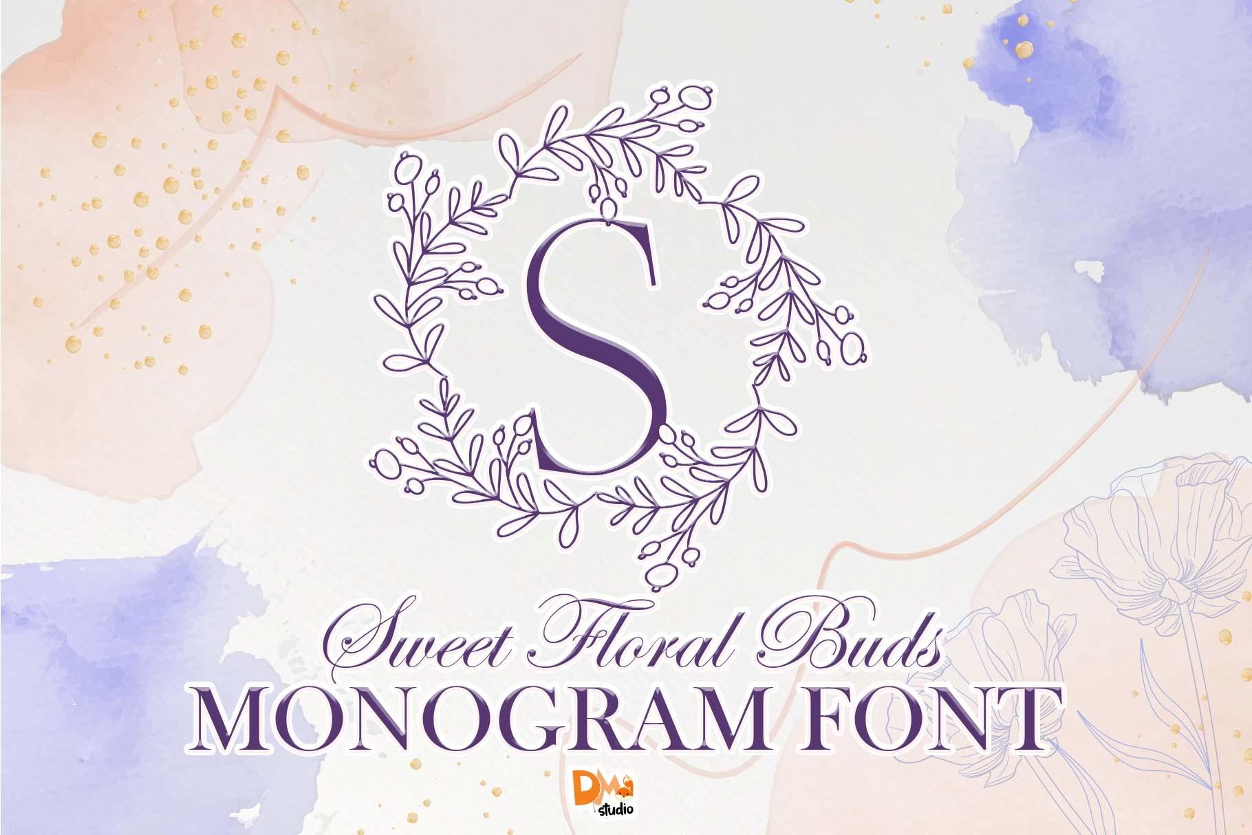 Sweet Floral Buds Monogram Font