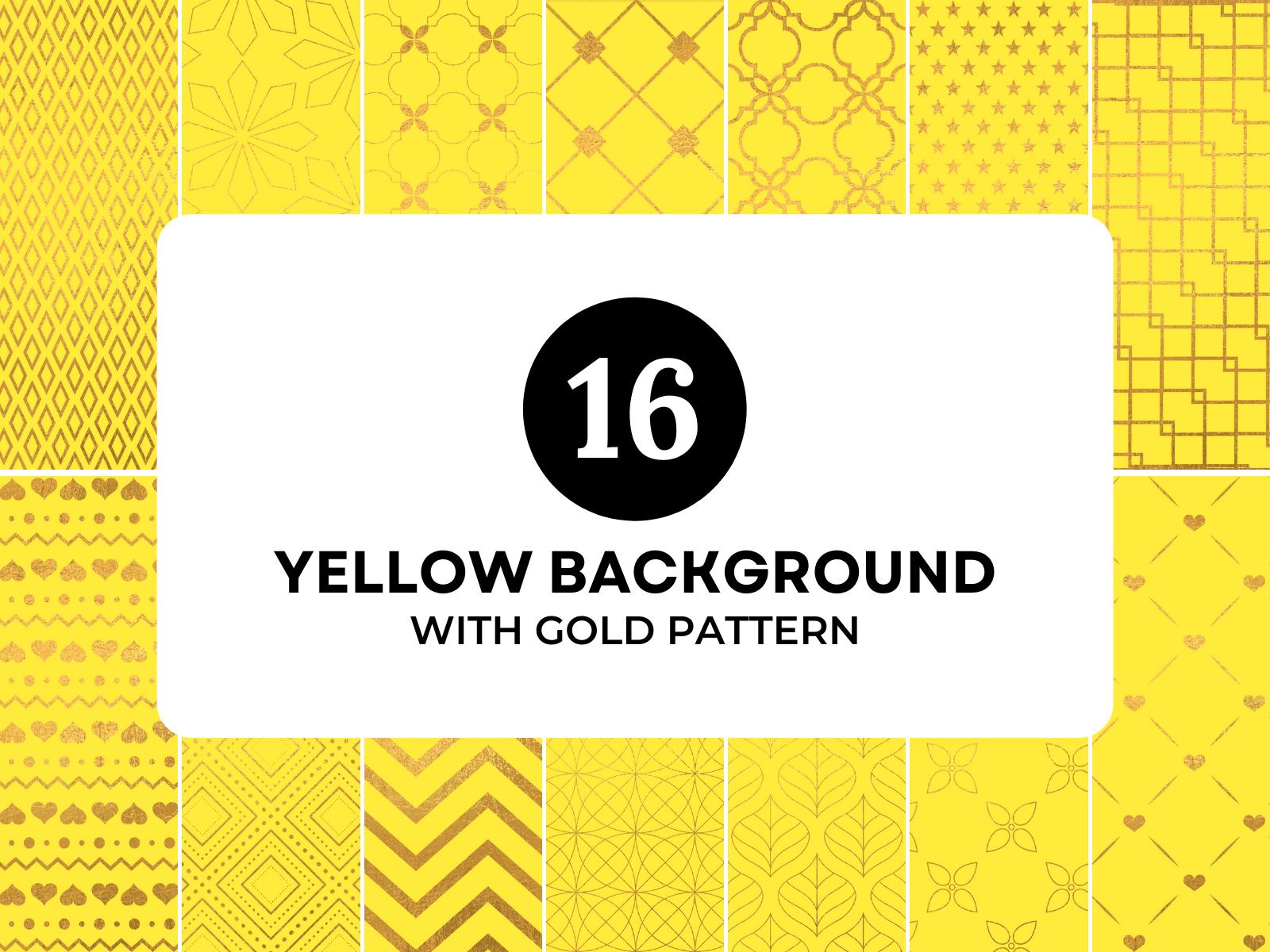 Yellow Background with Gold Pattern