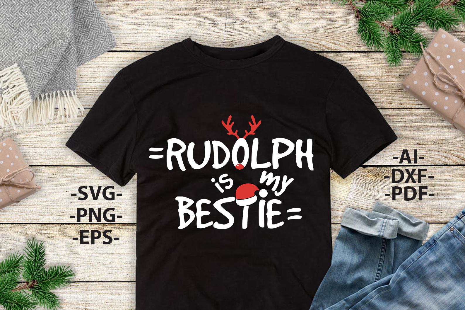 Rudolph is My Bestie Svg, Christmas Svg
