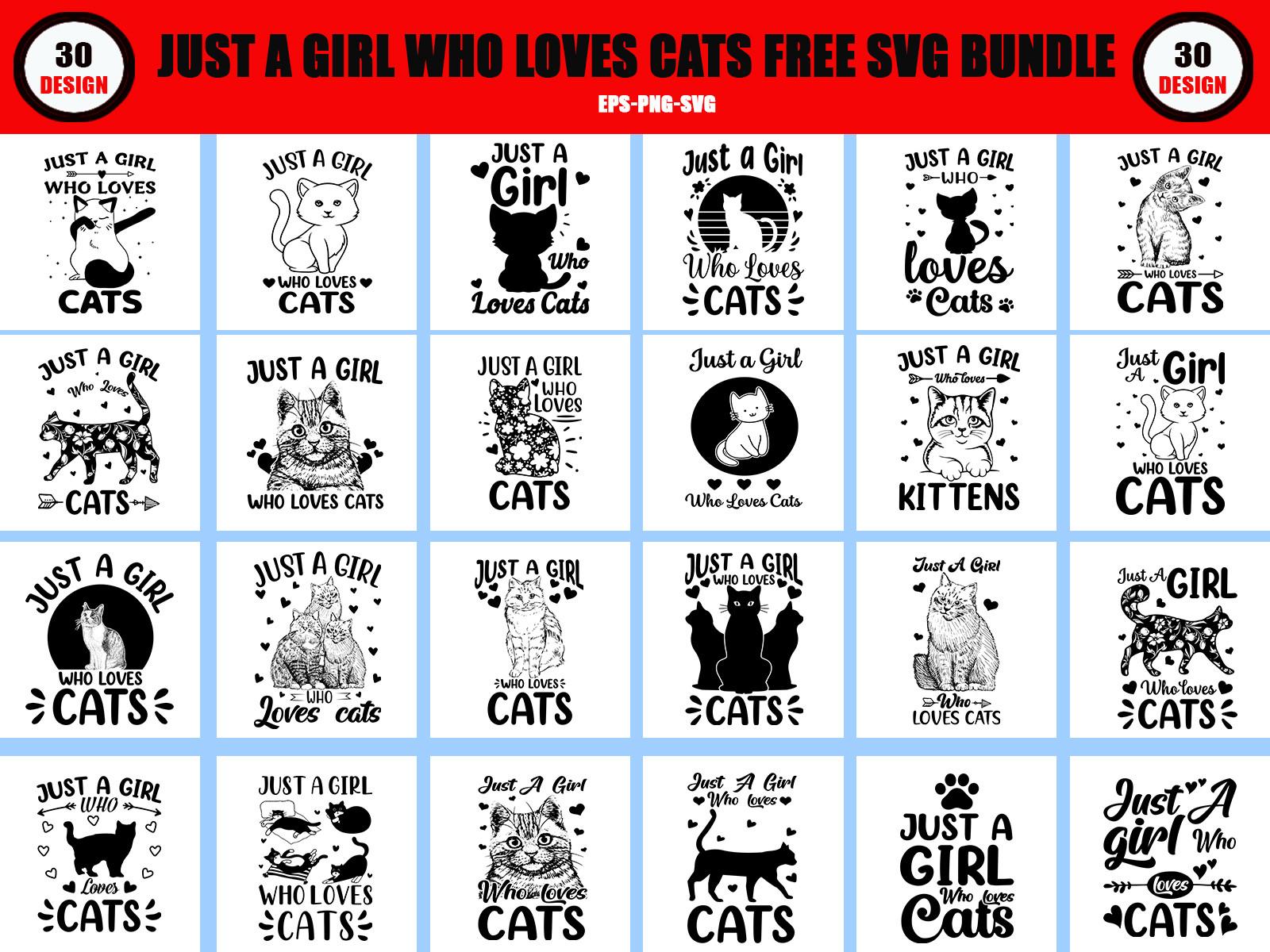 Just a Girl Who Loves Cats SVG Free