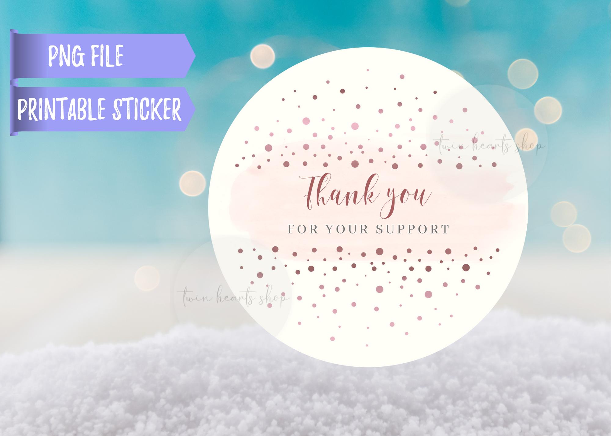 Printable-Thank You Business Sticker|PNG