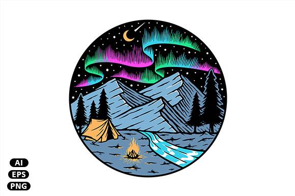 Camping in Mountains and Auroras