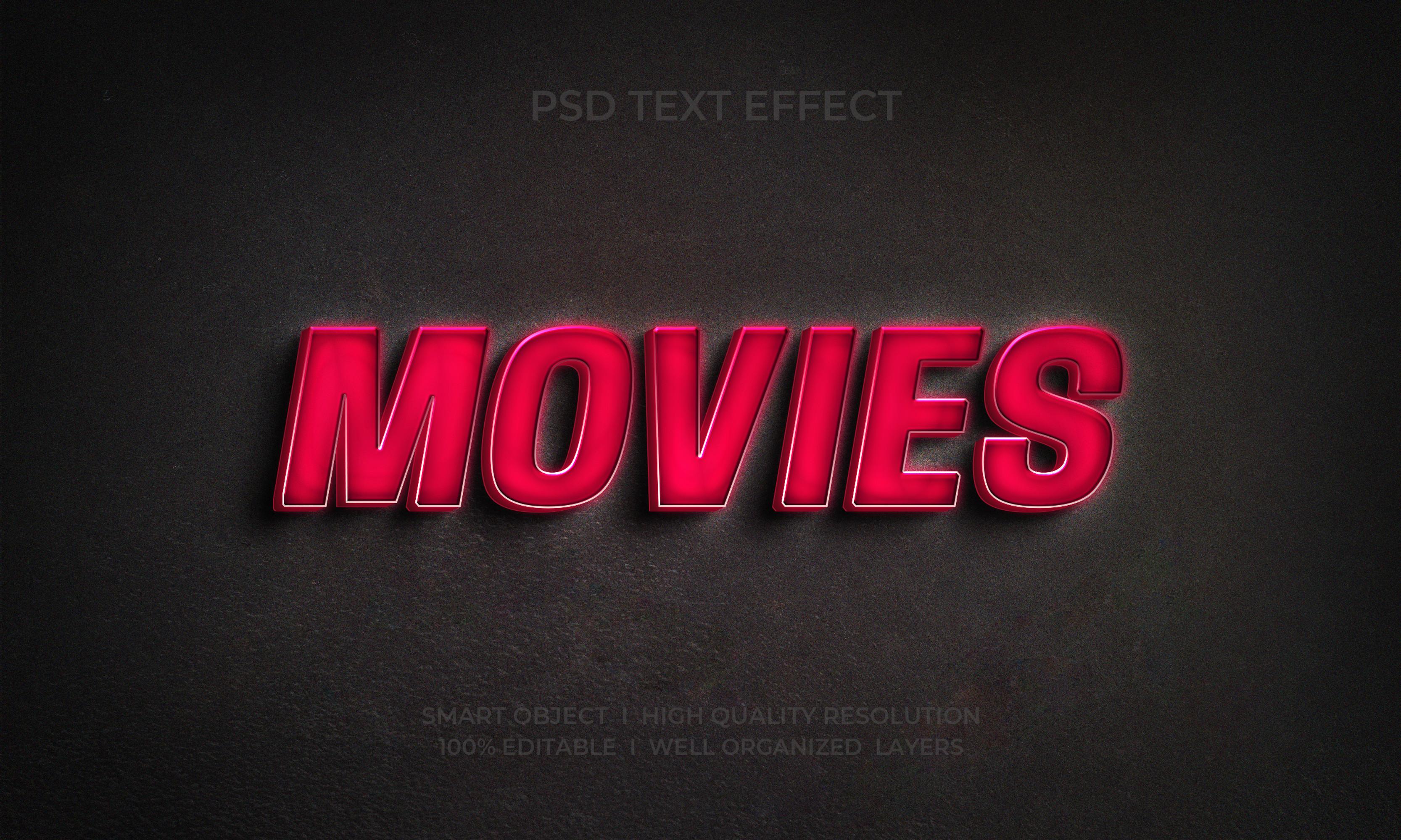 Movies 3d Text Effect Template