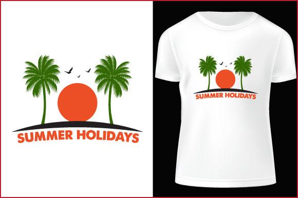 Summer Holidays T-shirt Design Sun Tree
