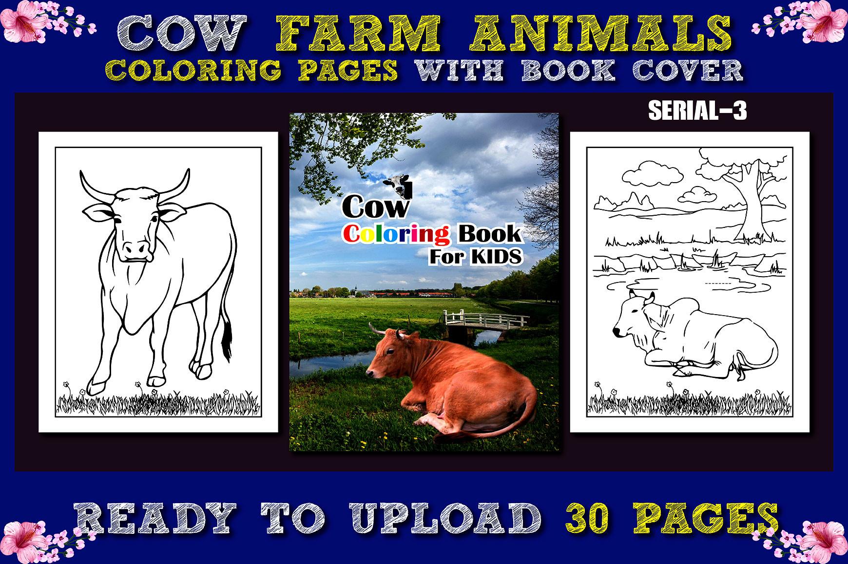 Cow Farm Animals Coloring Pages Vol-3