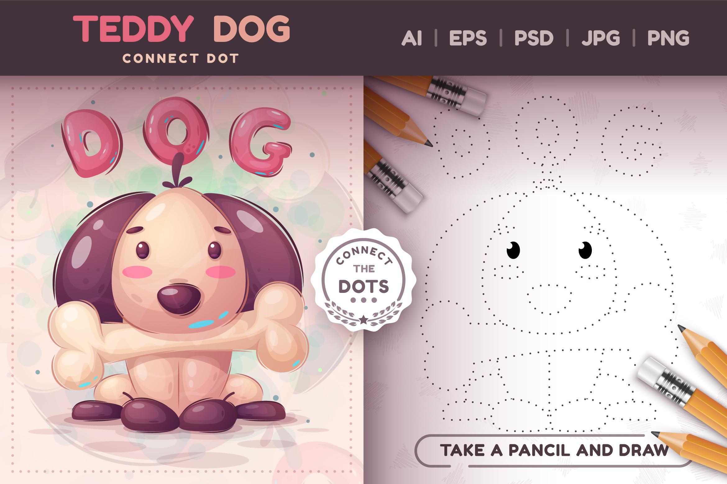 Teddy Dog - Game for Kids, Connect Dot