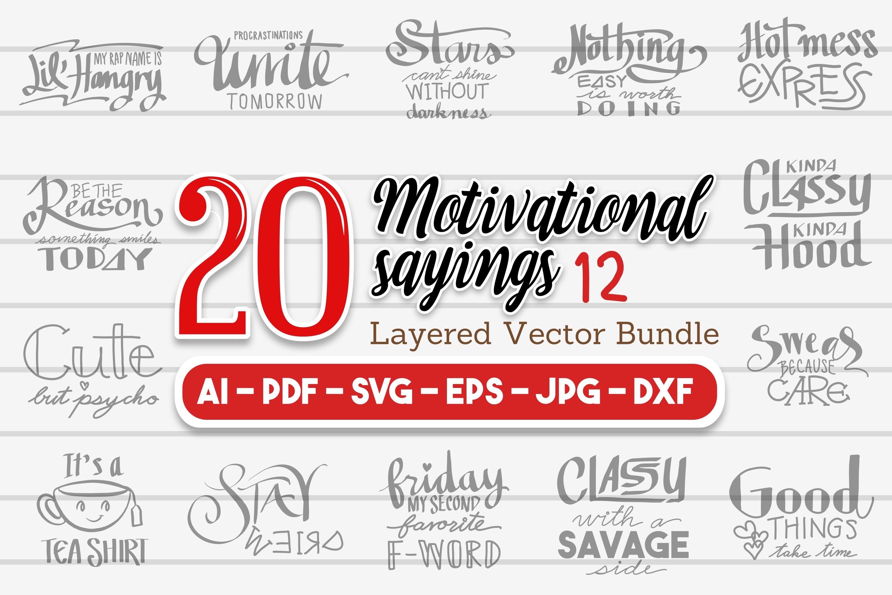 Motivational Sayings SVG Set #12