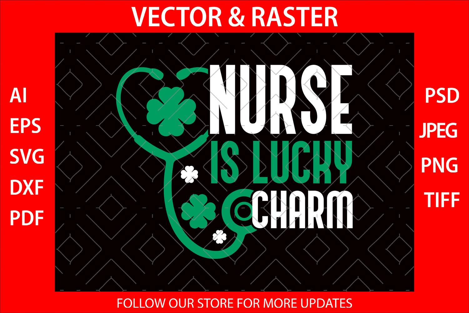 Nurse's Lucky Charm Shamrock T Shirt SVG