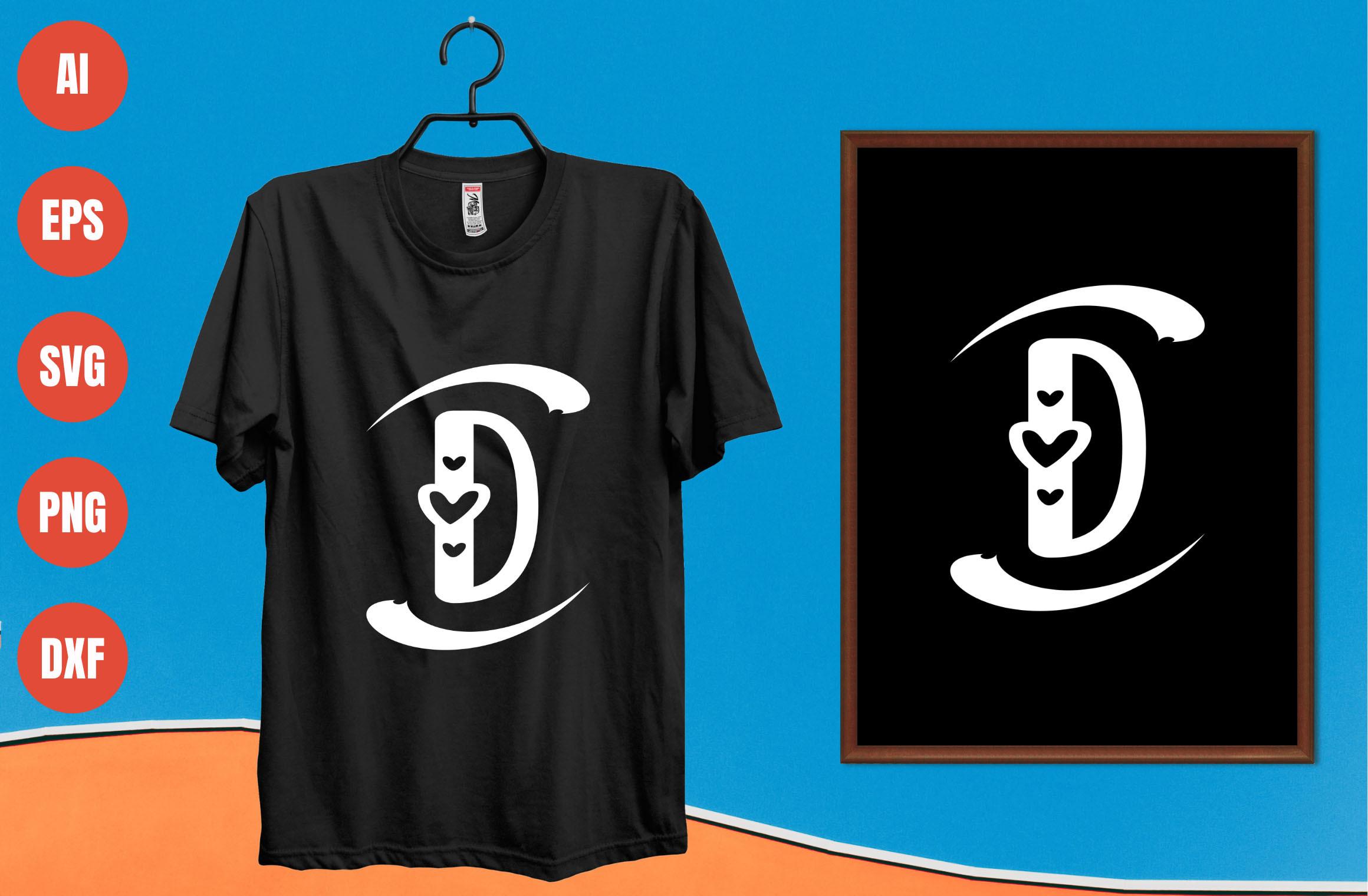 Letter D T-shirt Design 3