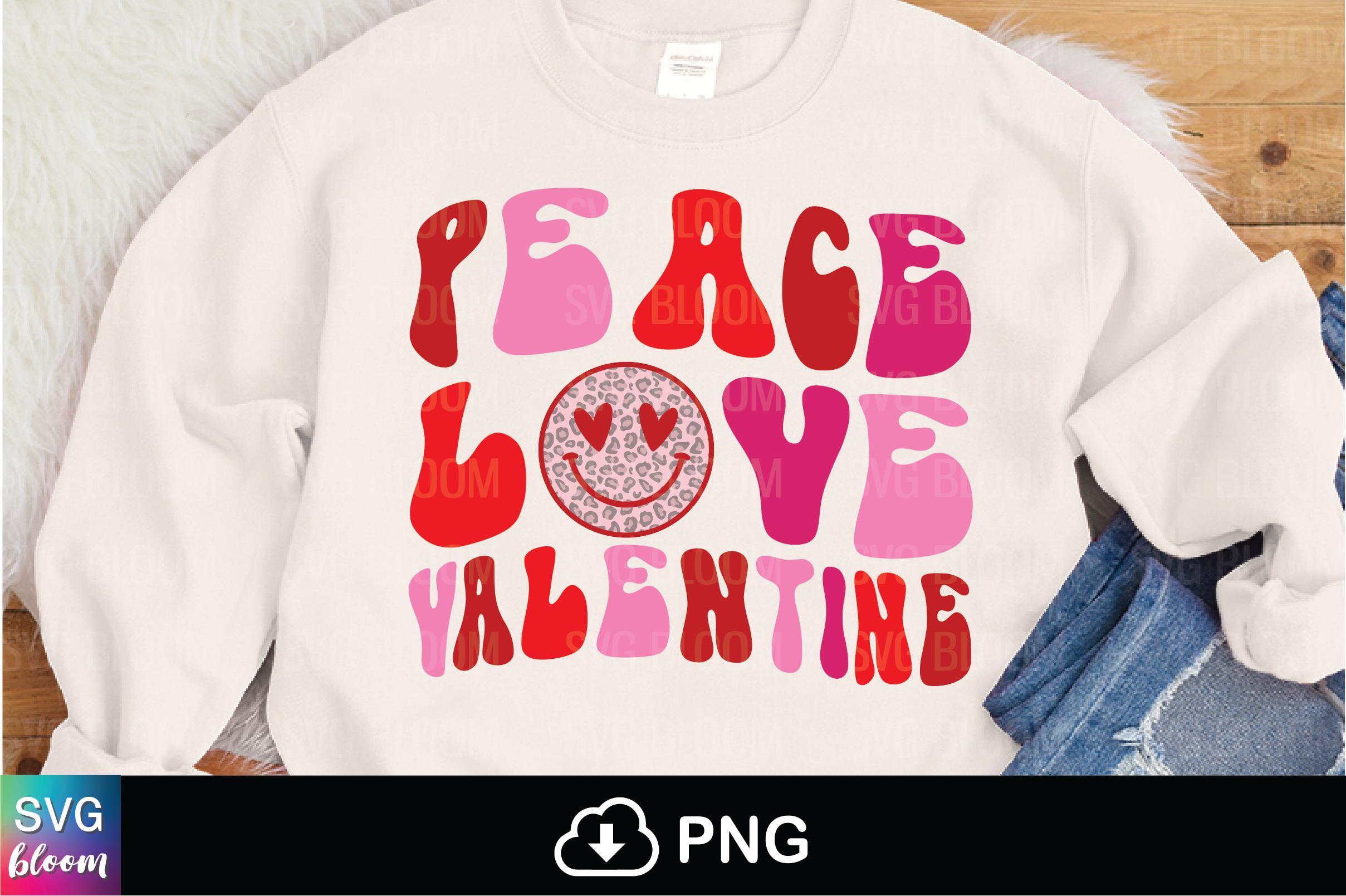 Peace Love Valentine Smiley Face Retro
