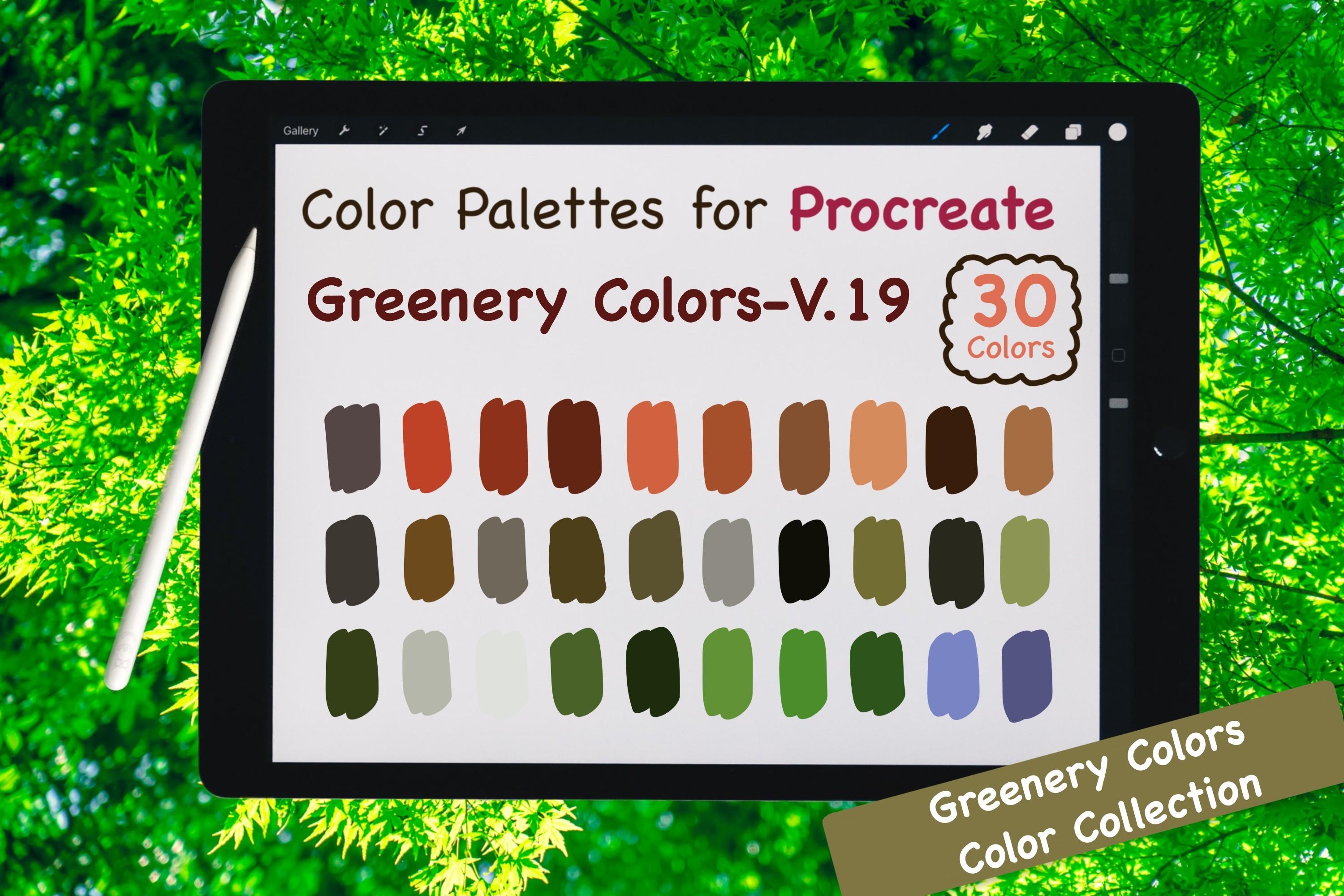 Procreate Color Palette-Greenery V.19