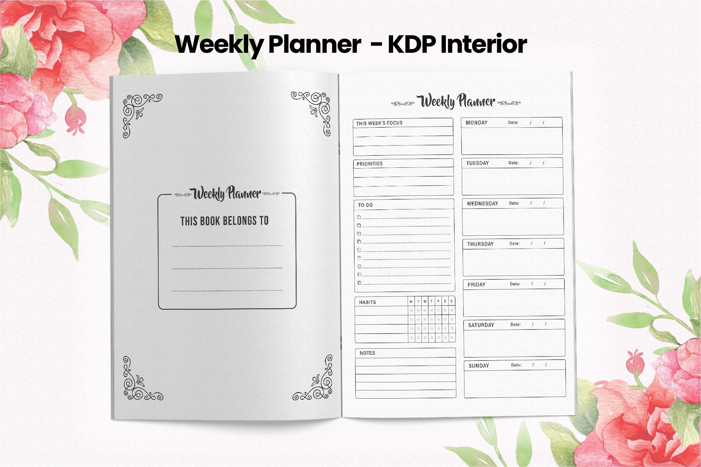 Weekly Planner | KDP Interior