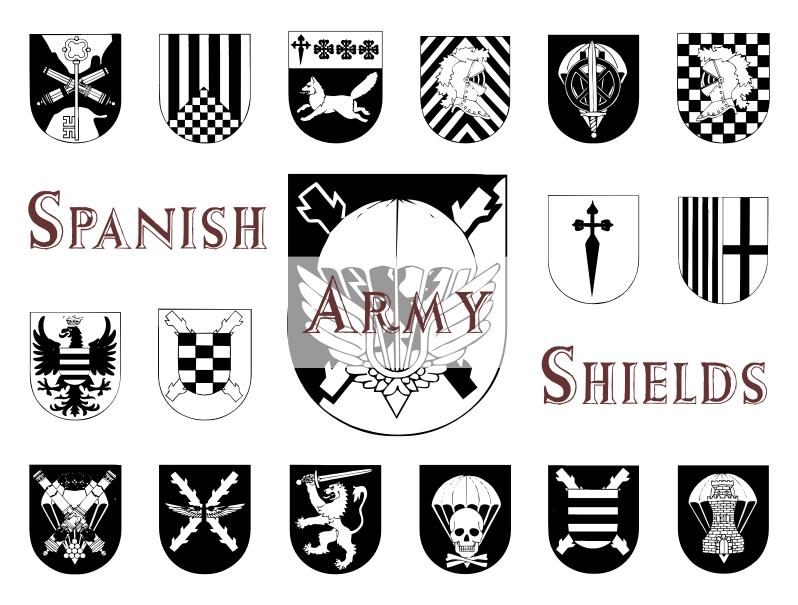 Spanish Army Shields Font