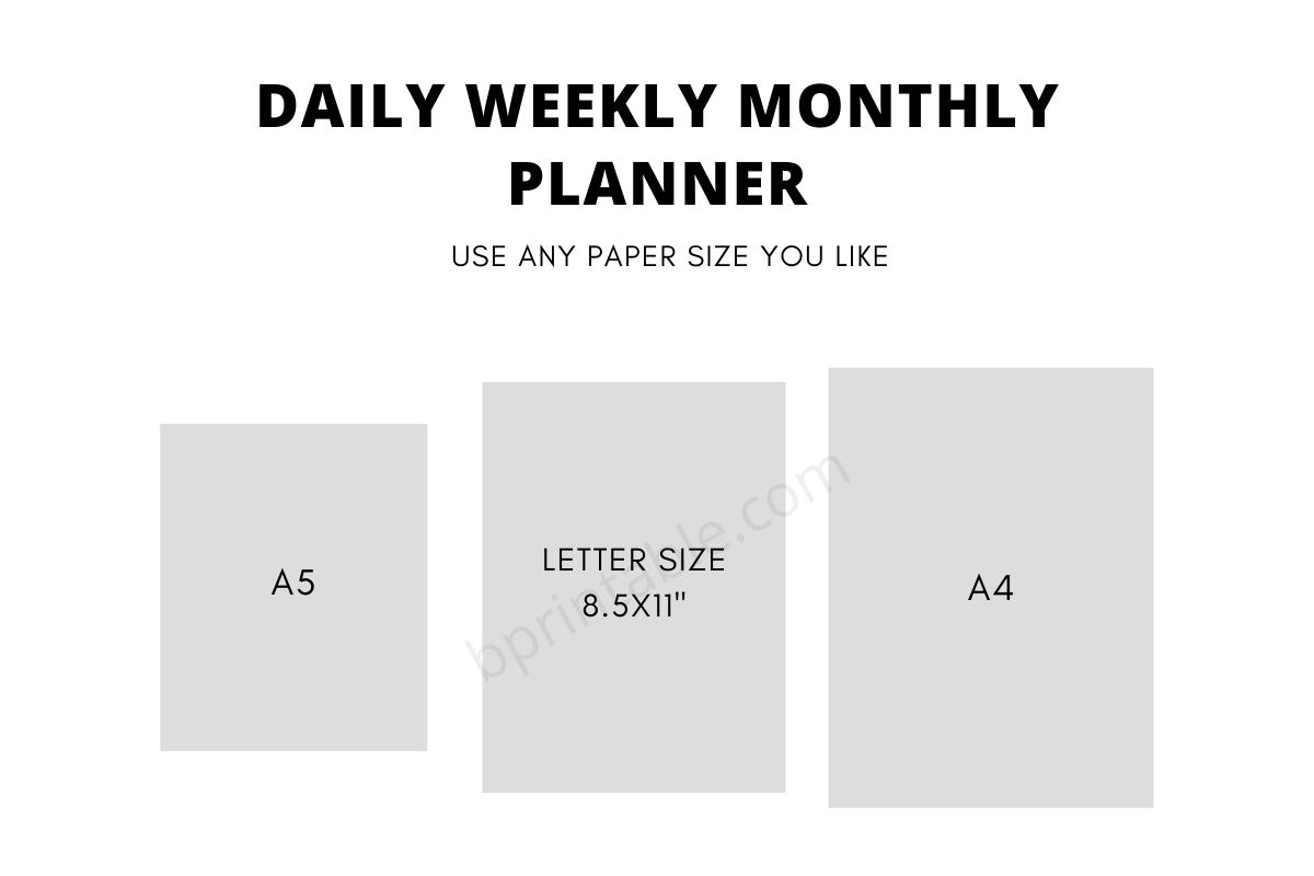 Daily Weekly Monthly in 1 Planner