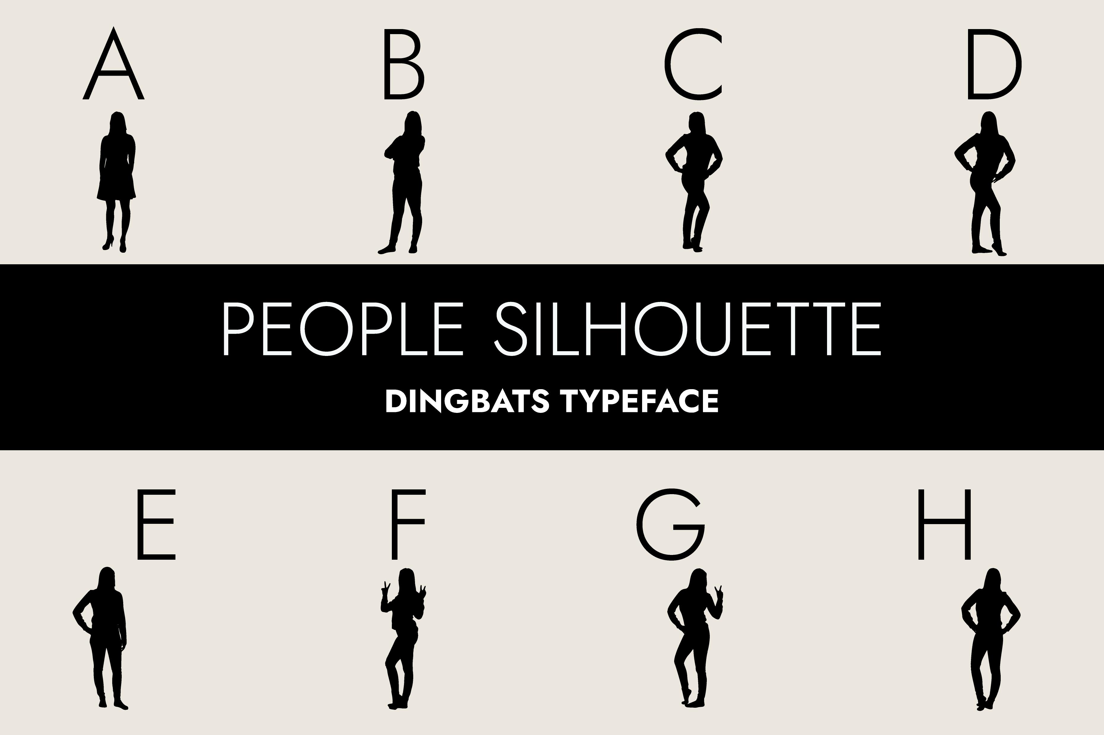 People Silhouettes Font