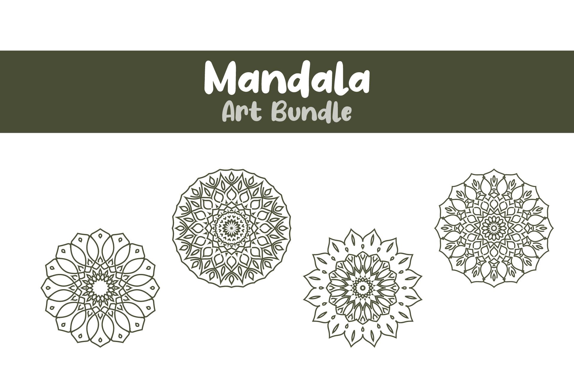 Mandala Line Art Drawing Bundle