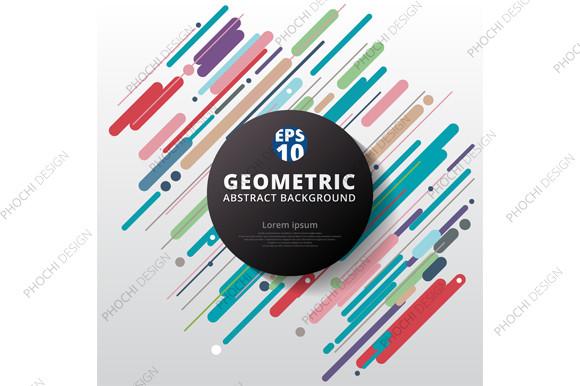 Abstract Colorful Geometric Rounded Line