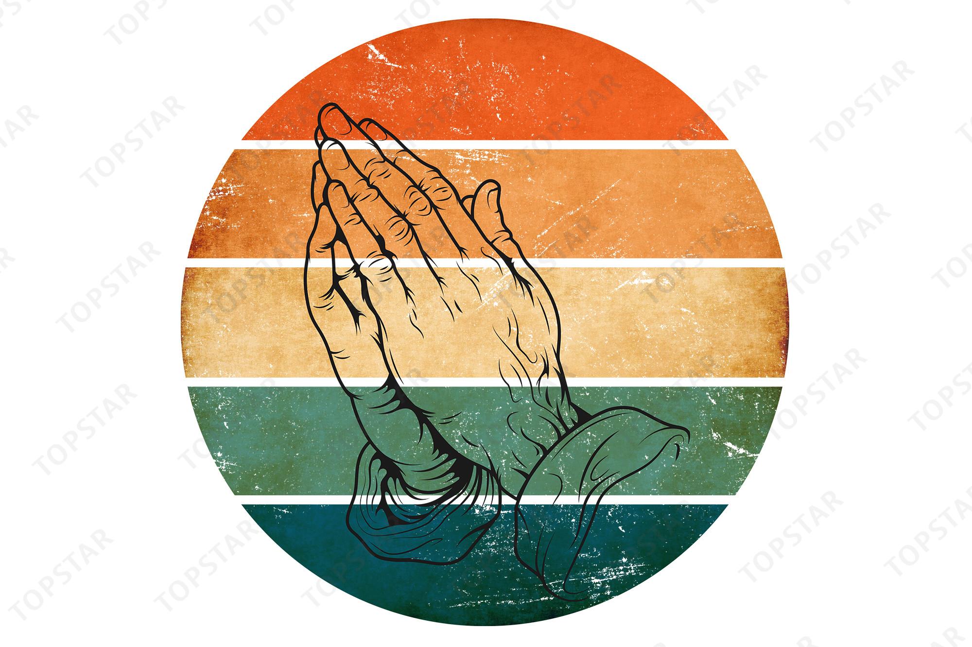 Hands Praying - Retro Praying Hands