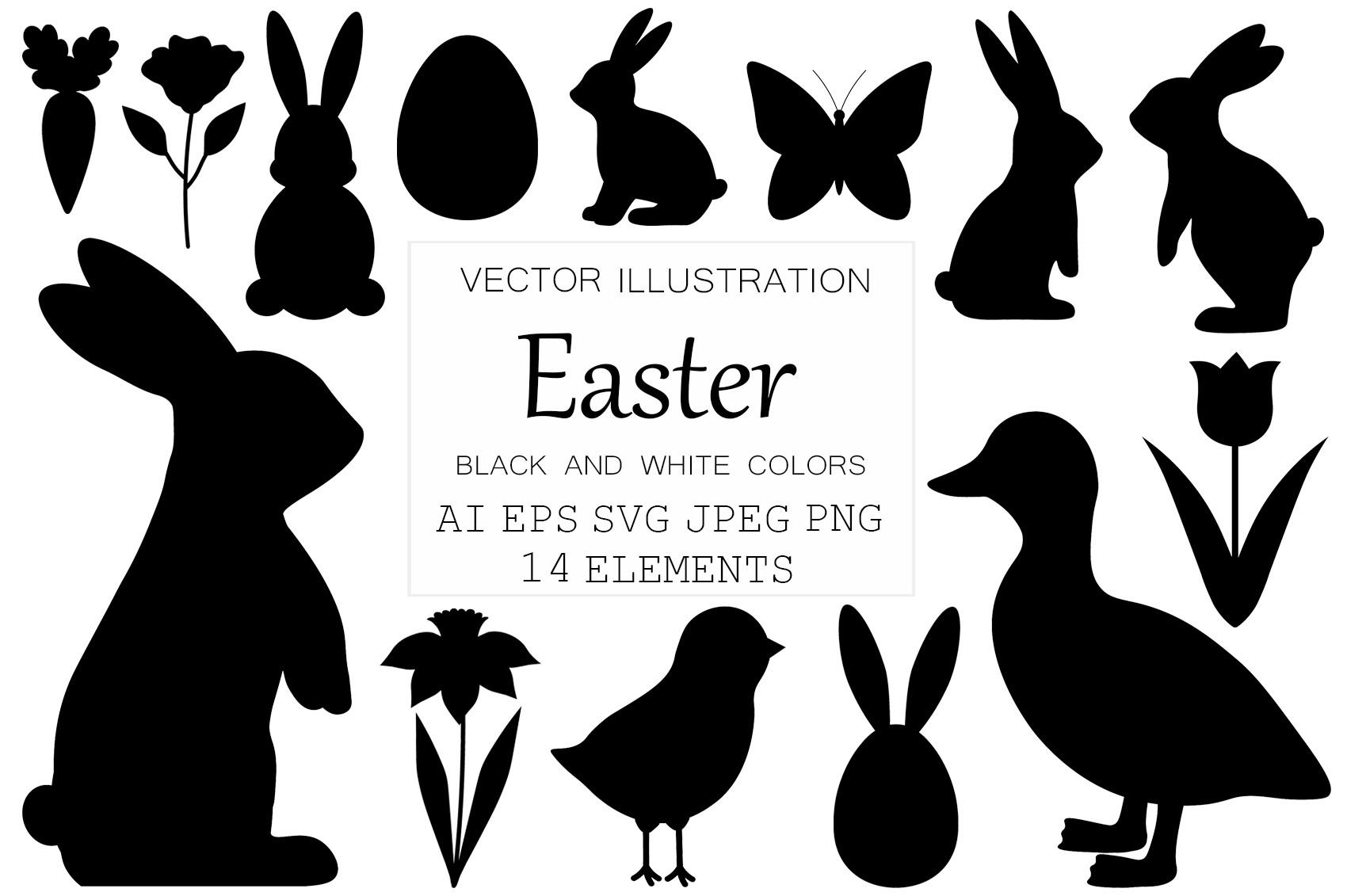 Easter Silhouette. Bunny Silhouettes SVG
