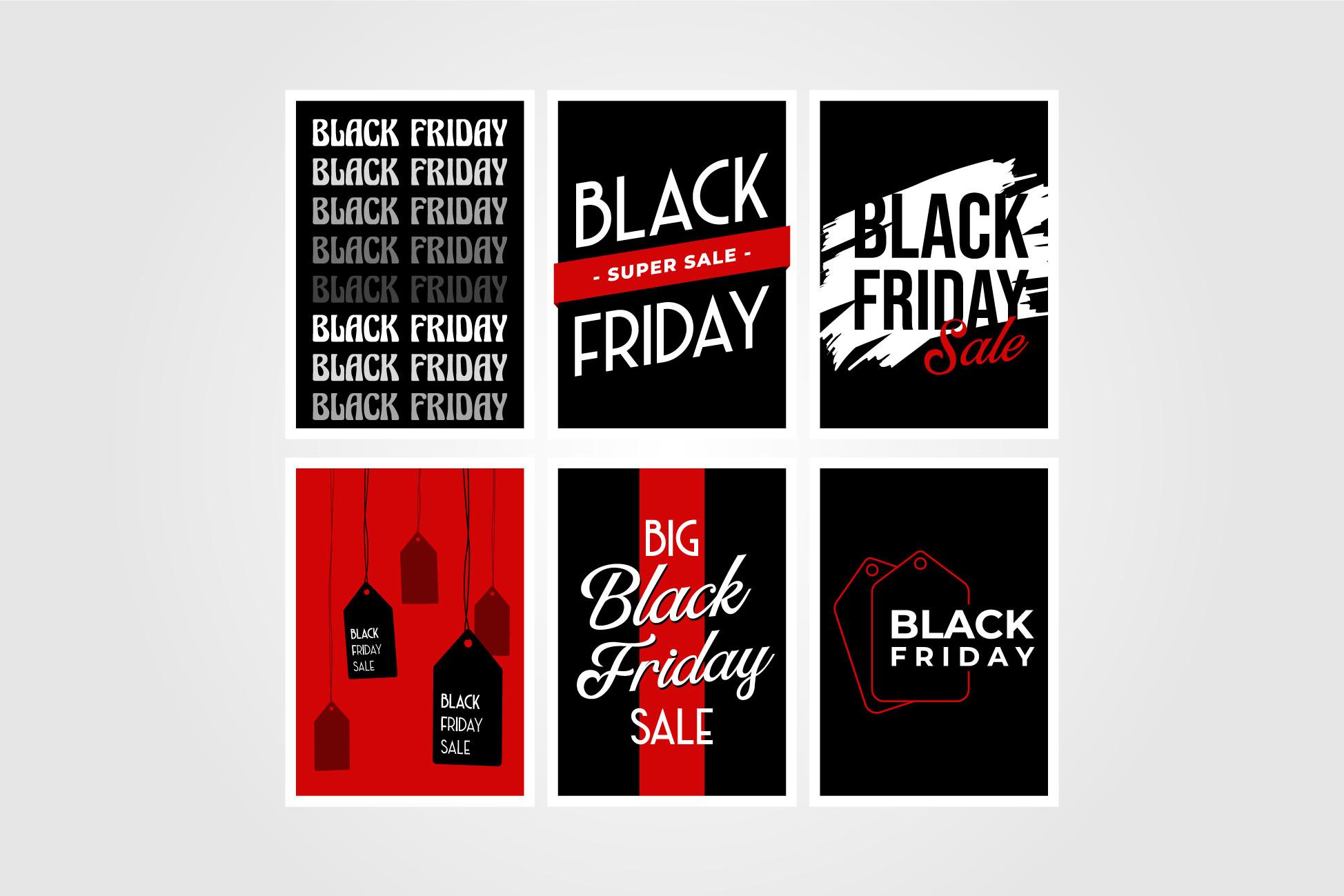 Set of Black Friday Background Poster