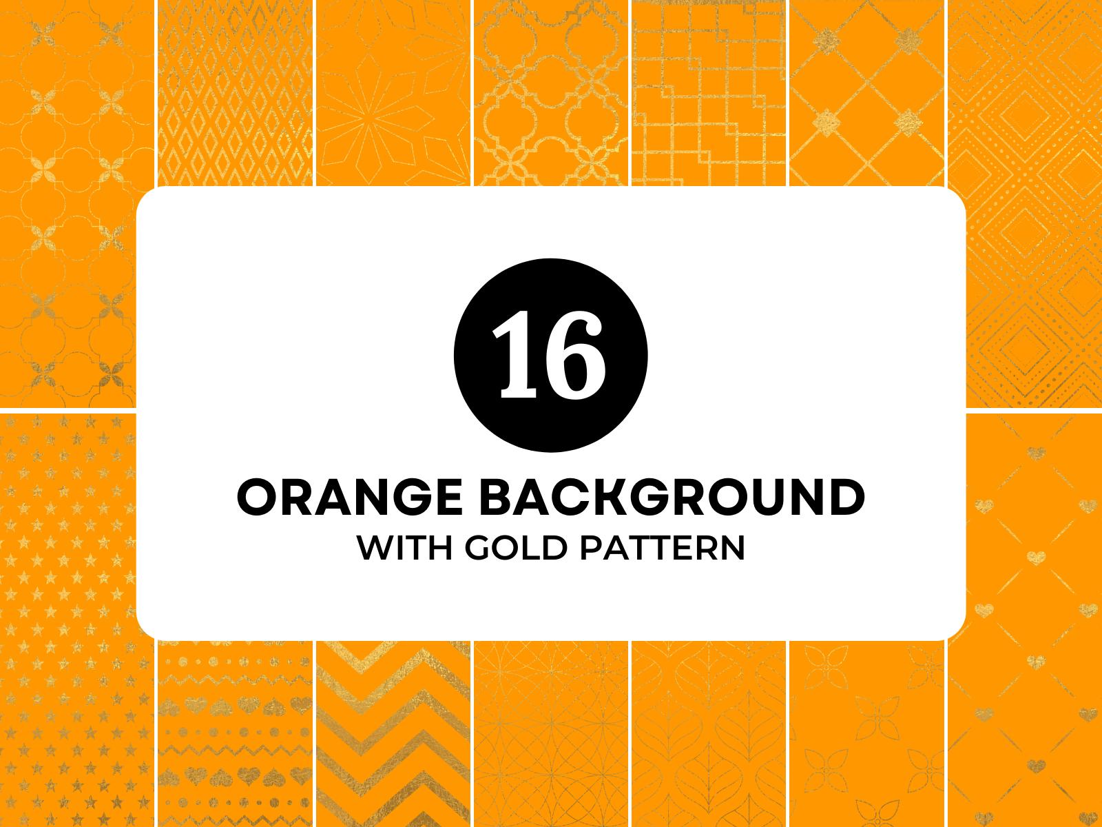 Orange Background with Gold Pattern