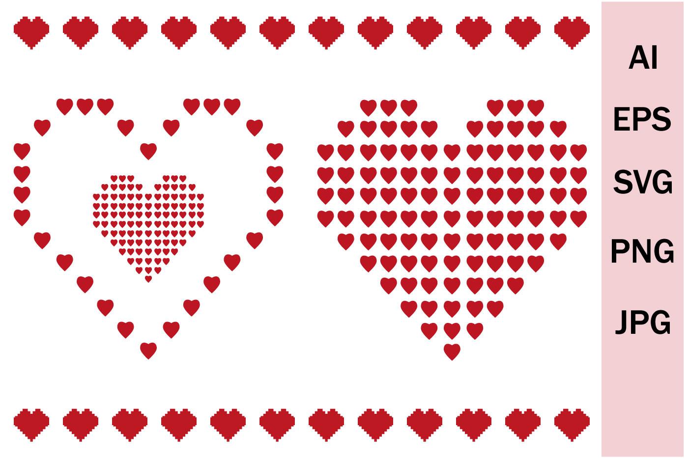 Bundle of SVG Heart Silhouettes.