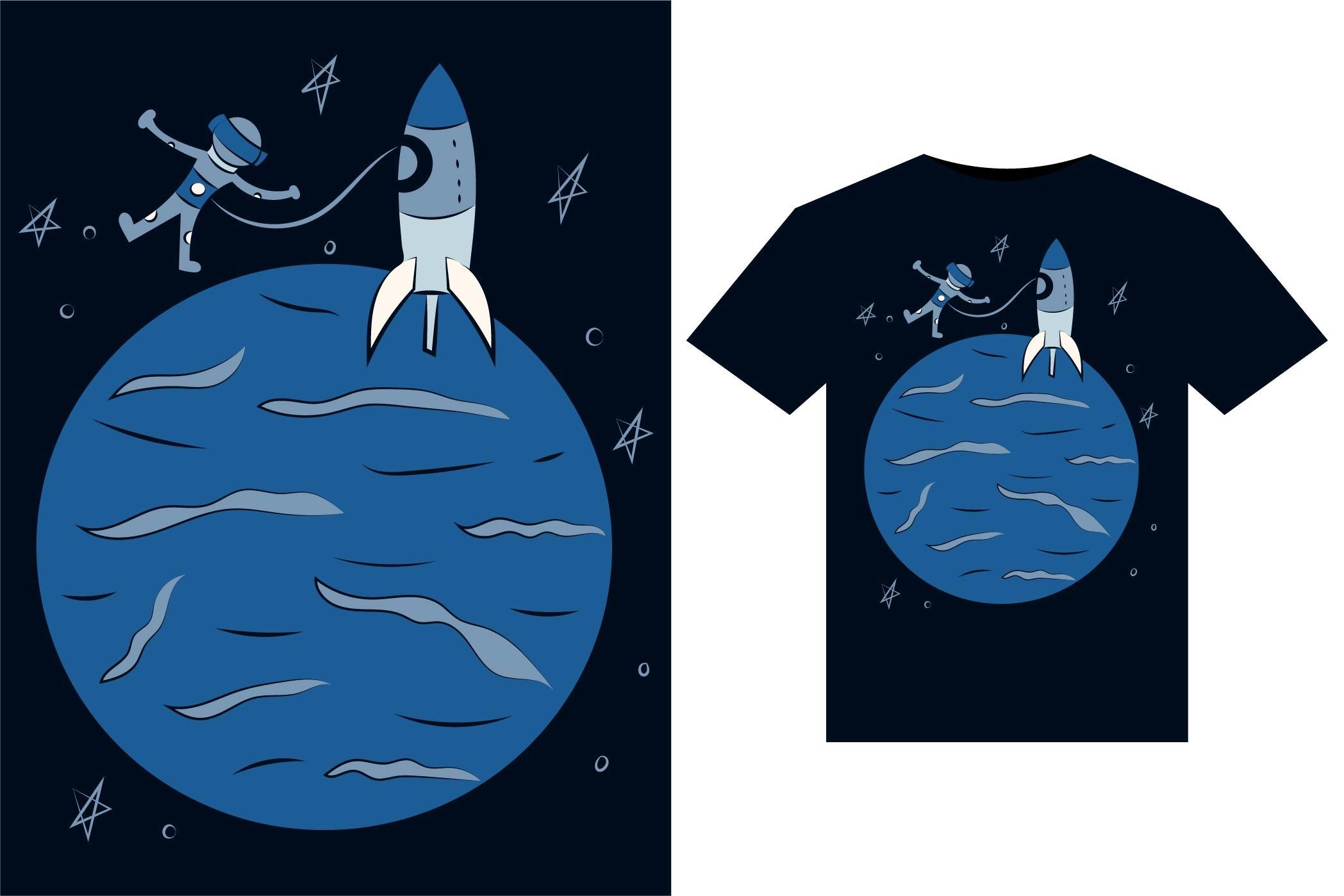 Space Jump ‍and Astronaut T-shirt Design