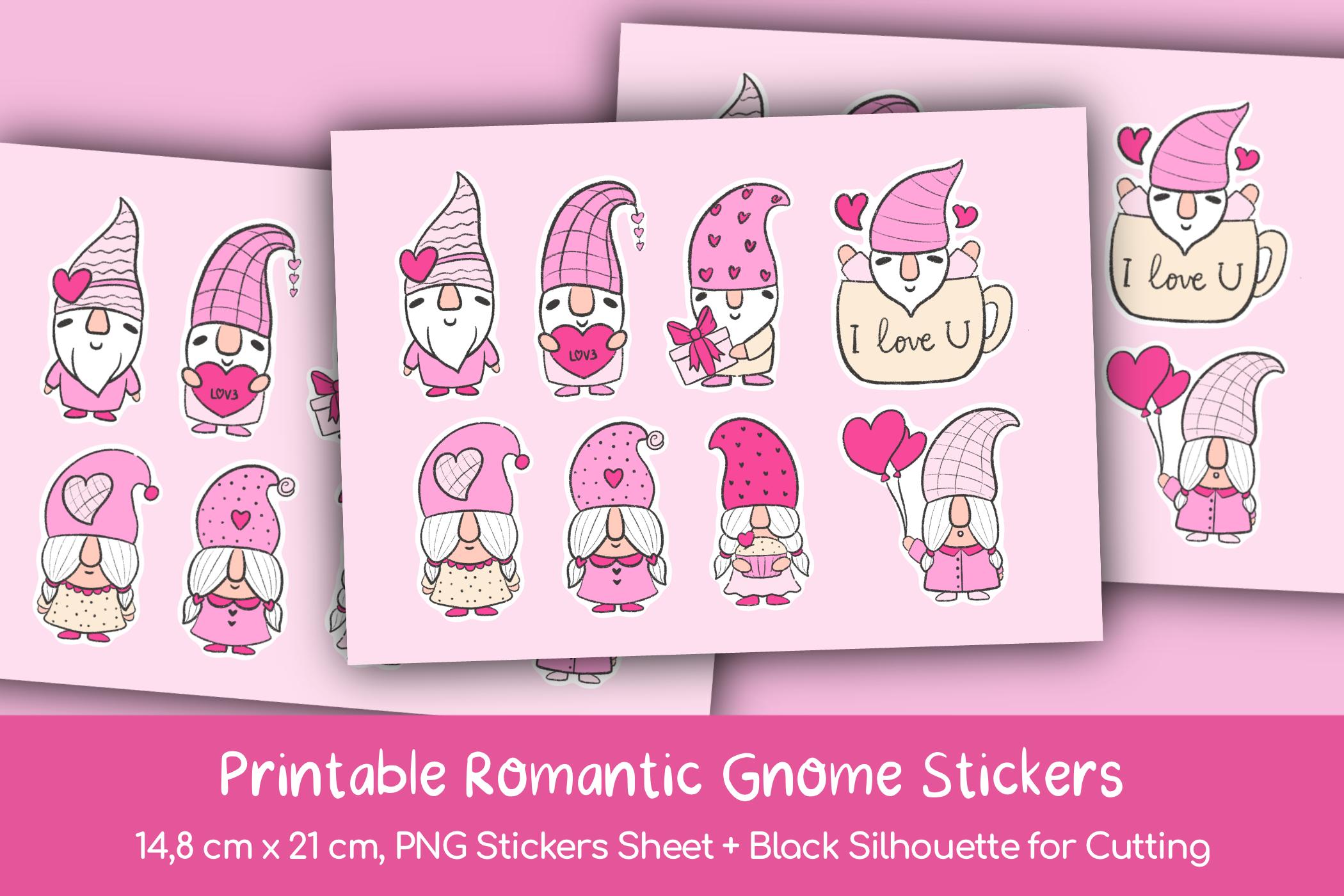 Romantic Gnome in Love Stickers