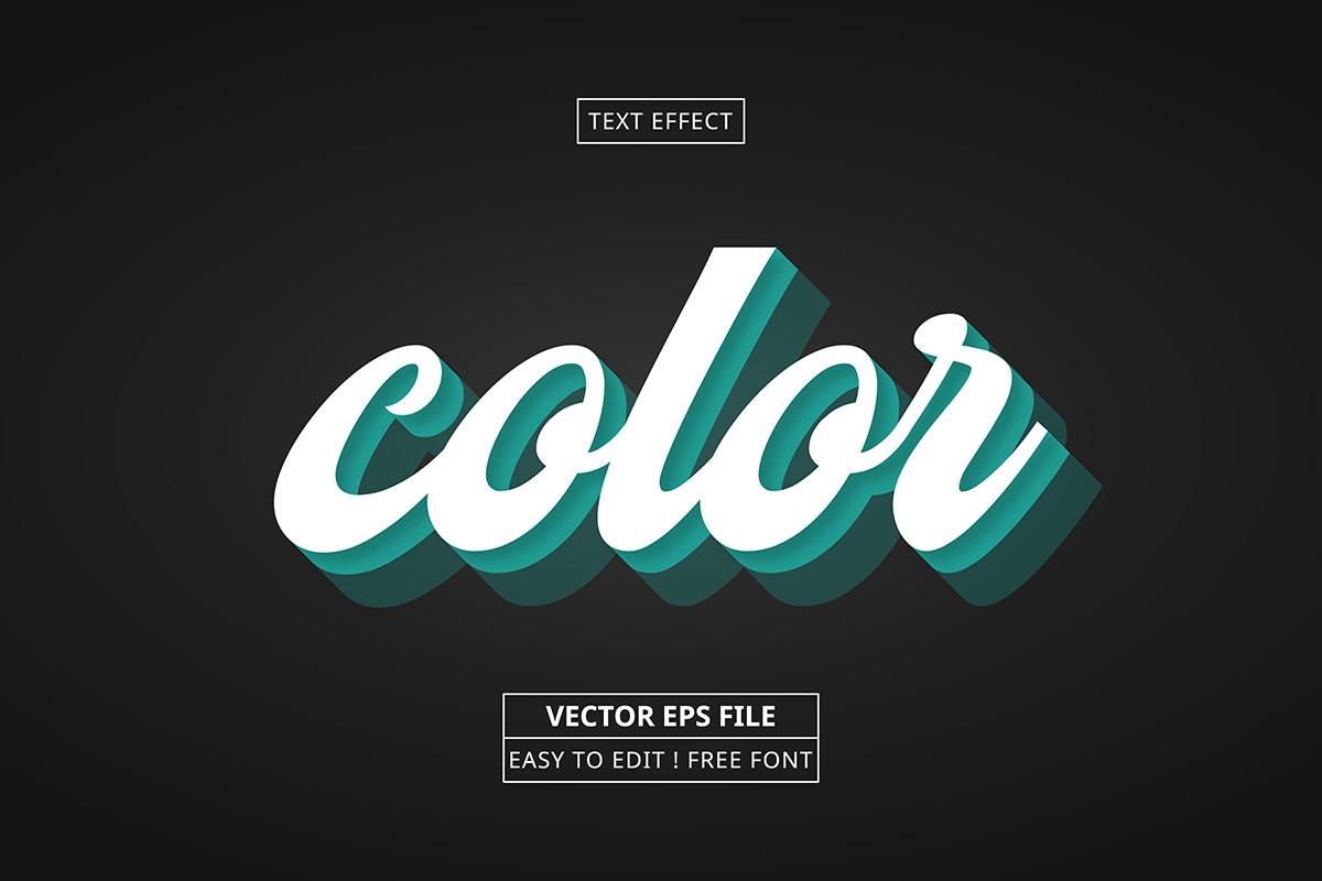 3D Color Editable  Vector Text Effect