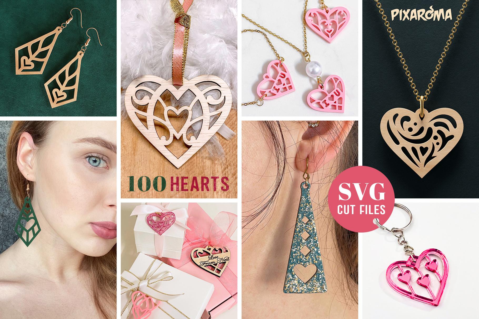 100 Heart Ornaments SVG Cut Files Bundle
