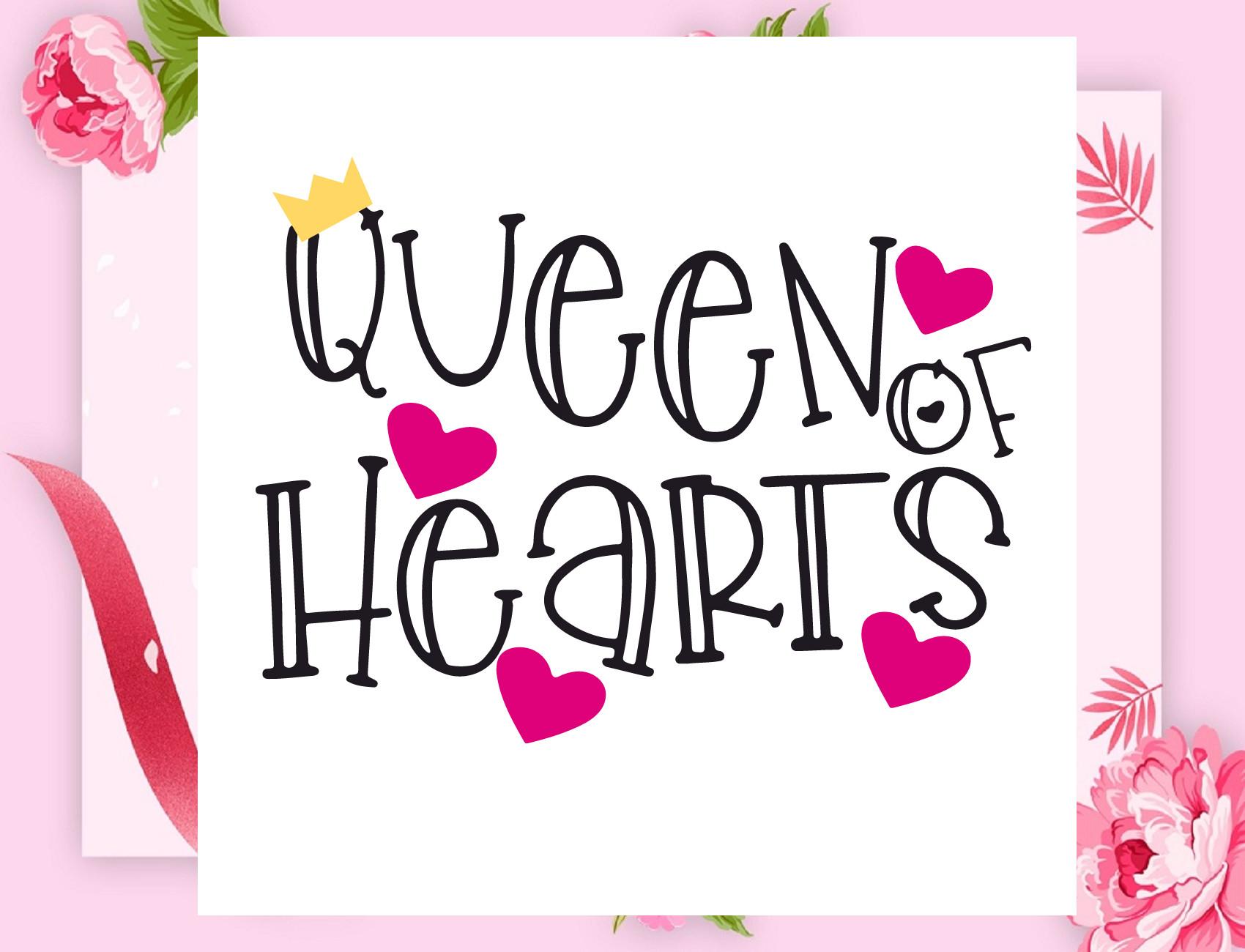 Queen of Hearts Svg, Valentine Svg