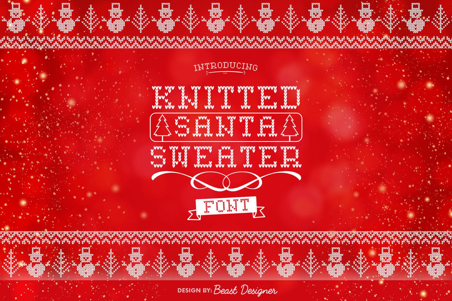 Knitted Santa Sweater Font