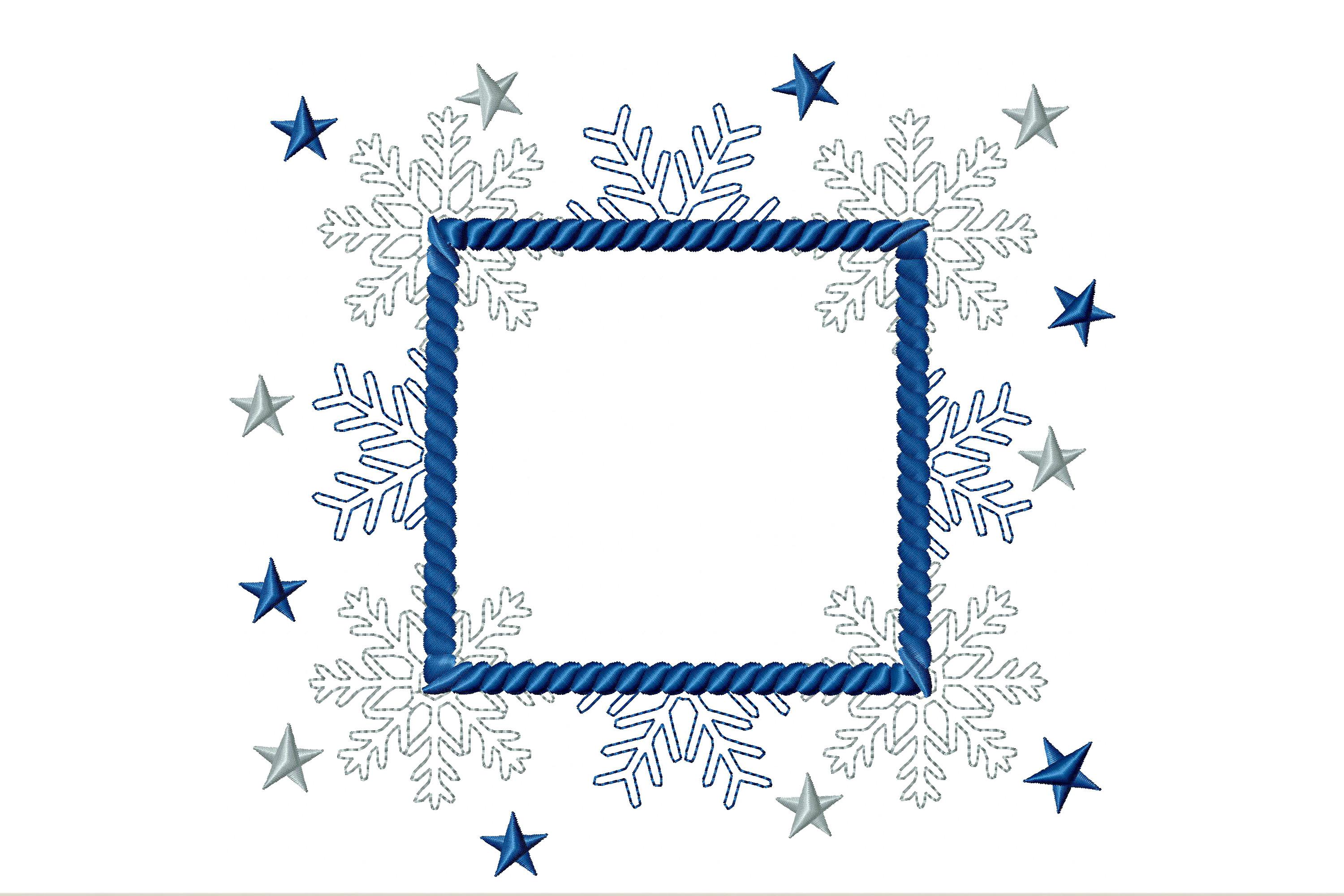 Frame for Monogram with Snowflakes