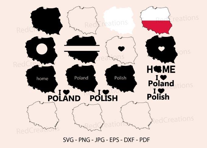 Map of Poland Svg, Polish Map, Monogram