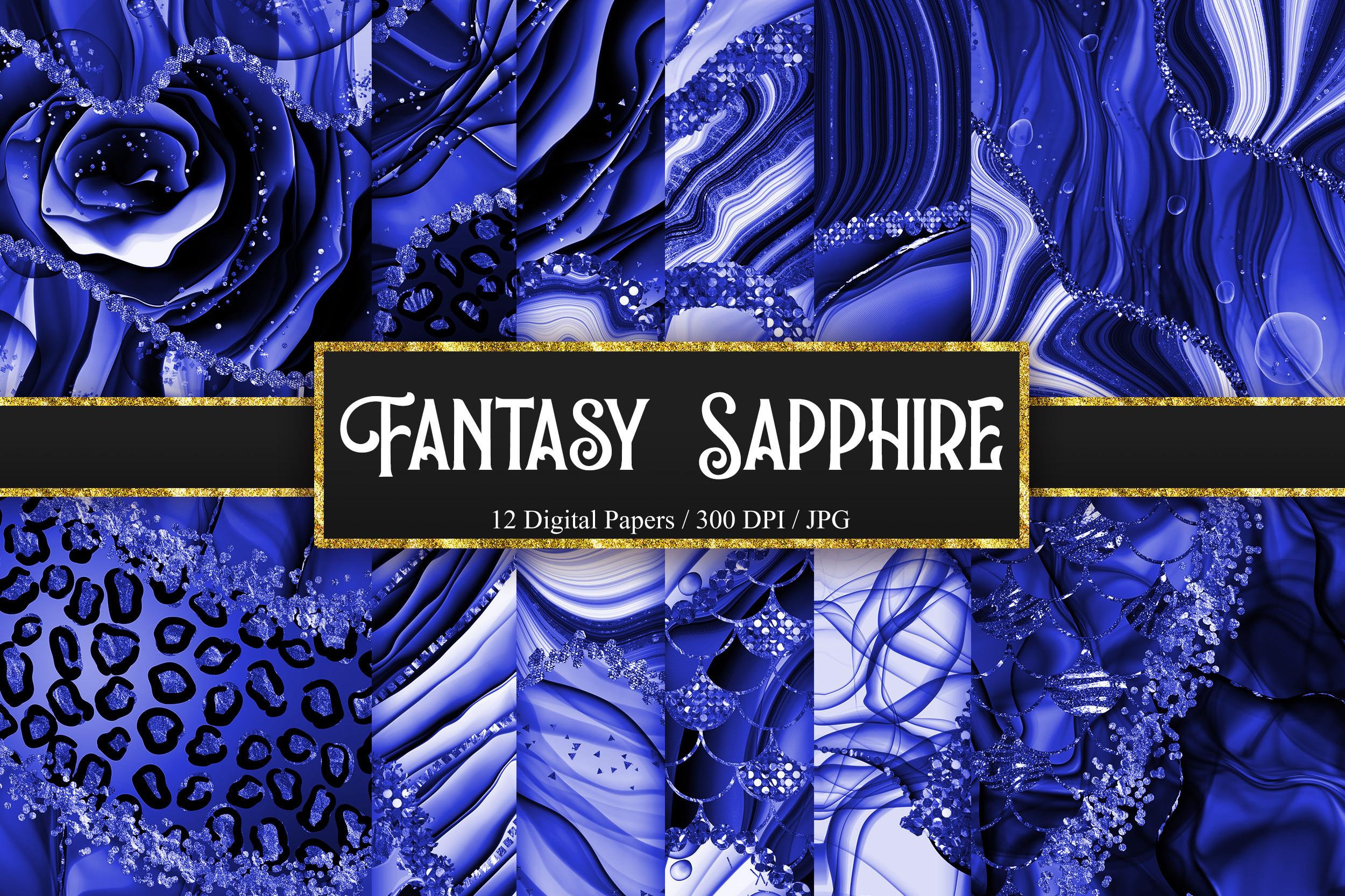 Fantasy Sapphire Blue Glitter Background
