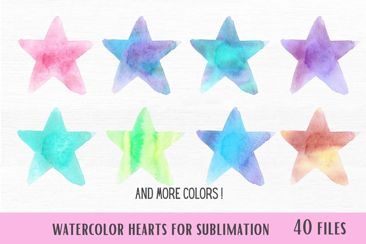 Bundle of 40 Watercolor Stars