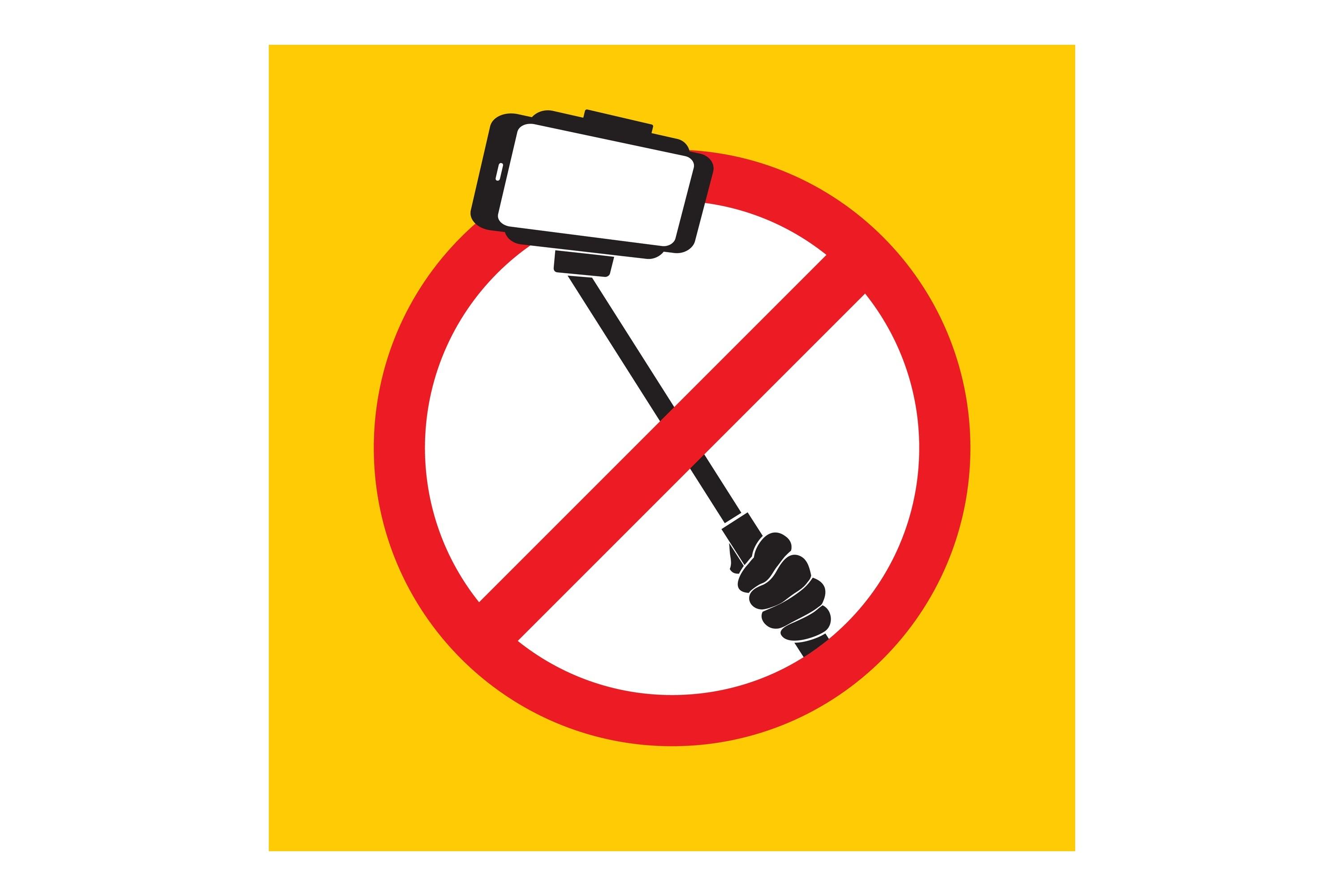 No Selfie Sticks. Vector Sign