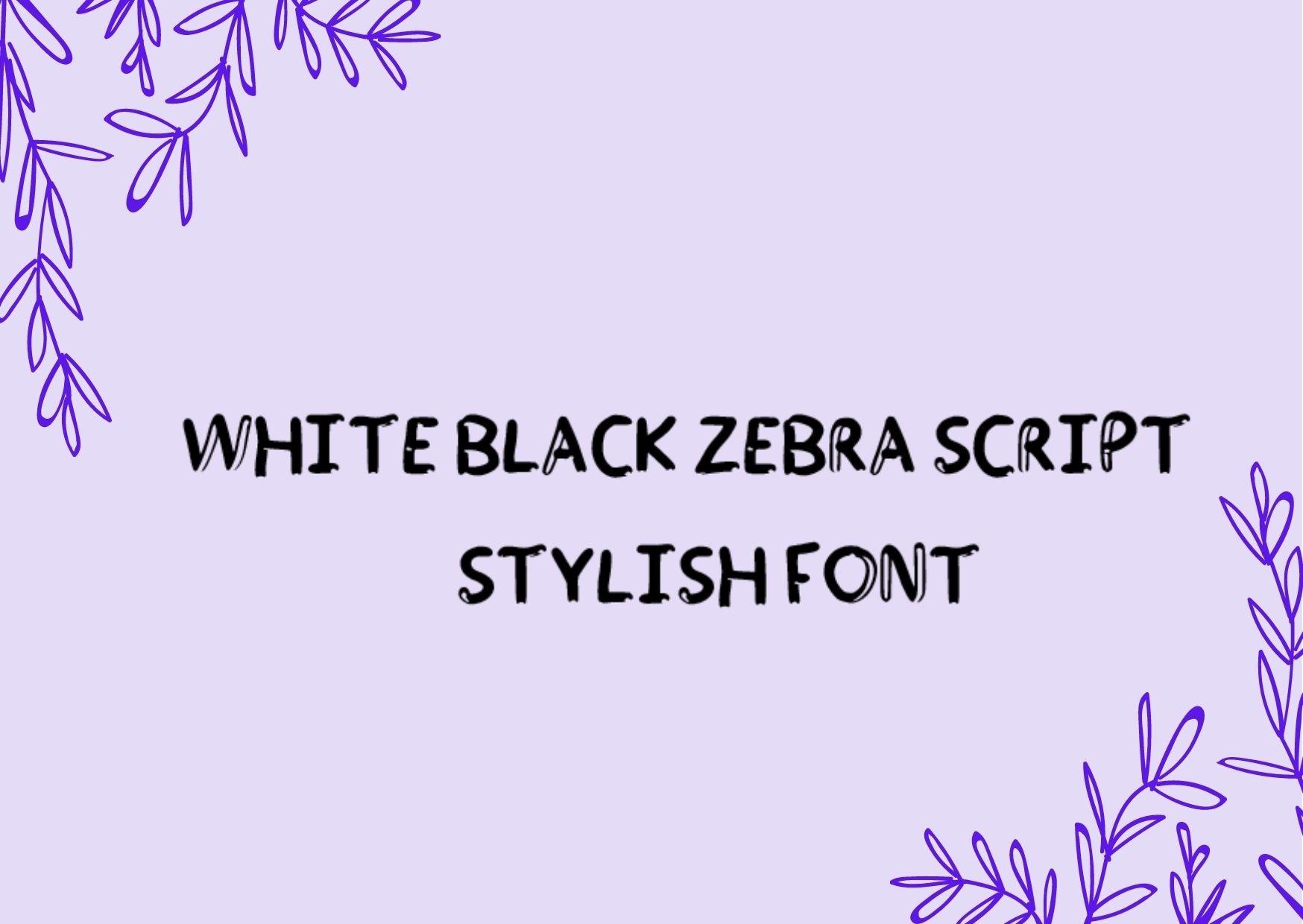 White and Black Zebra Font