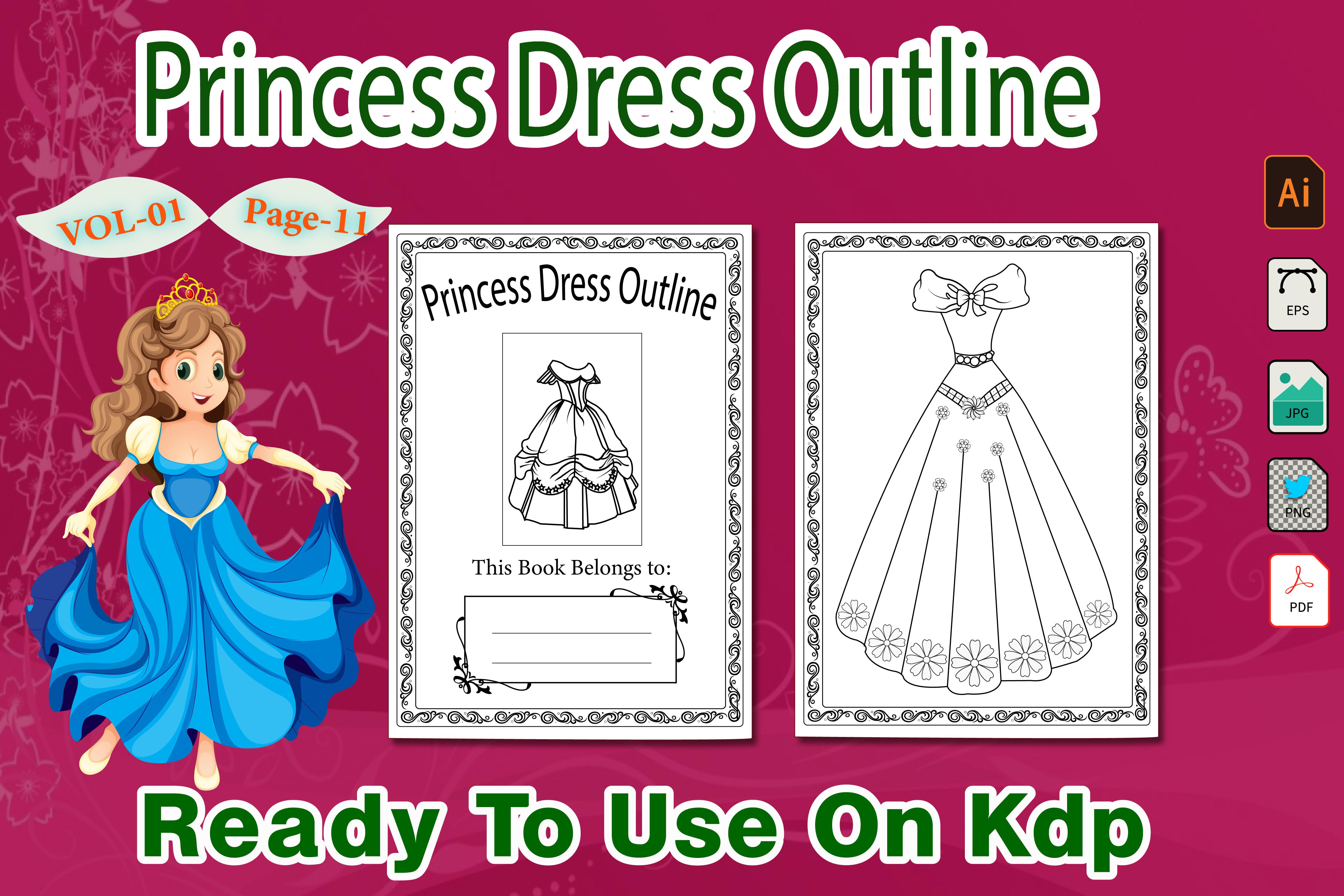 Barbie Princess Dress Outline Vol-01