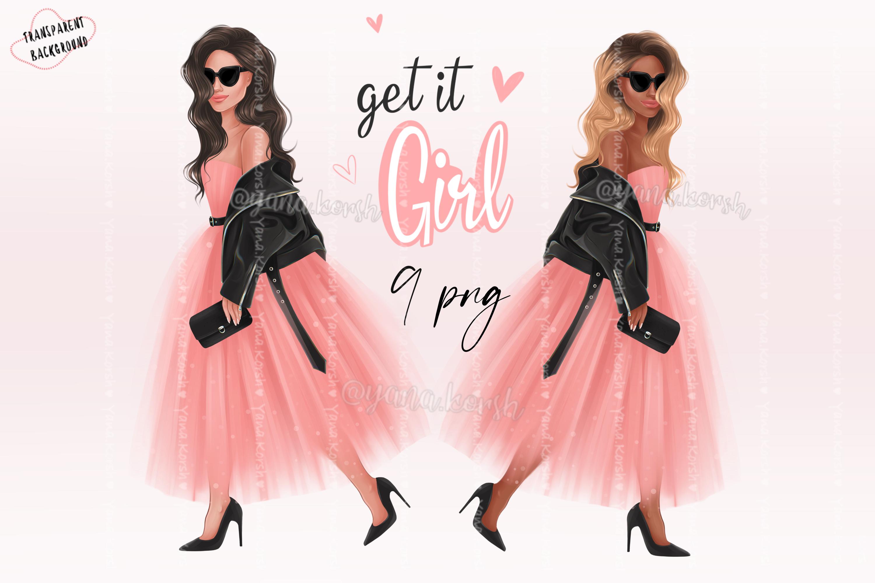 Glam Girl Clipart, Girly Sublimation