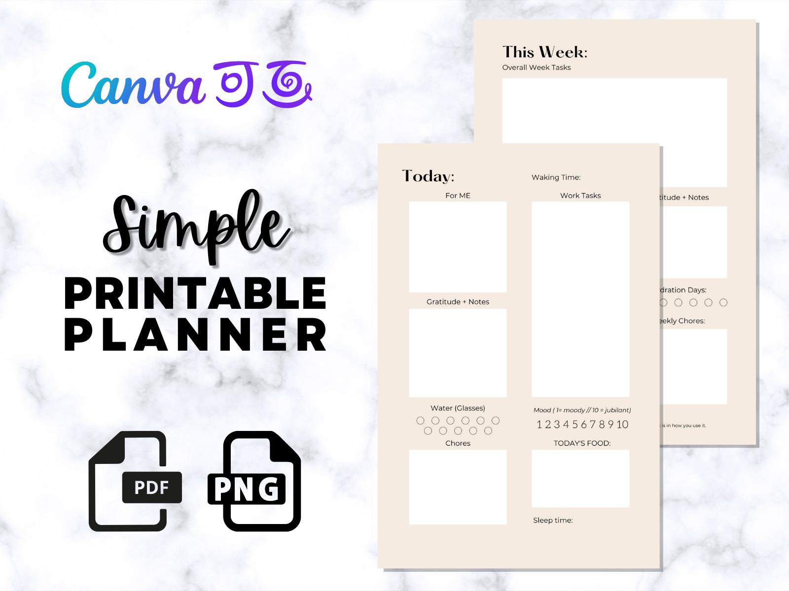 Simple Daily and Weekly Planner