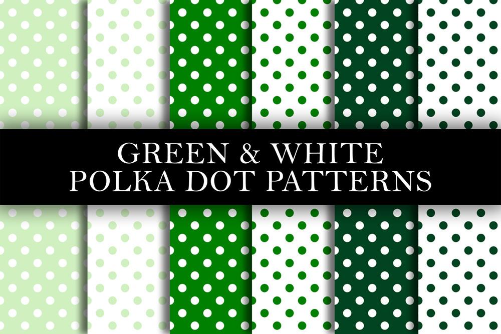 Green and White Polka Dot Patterns