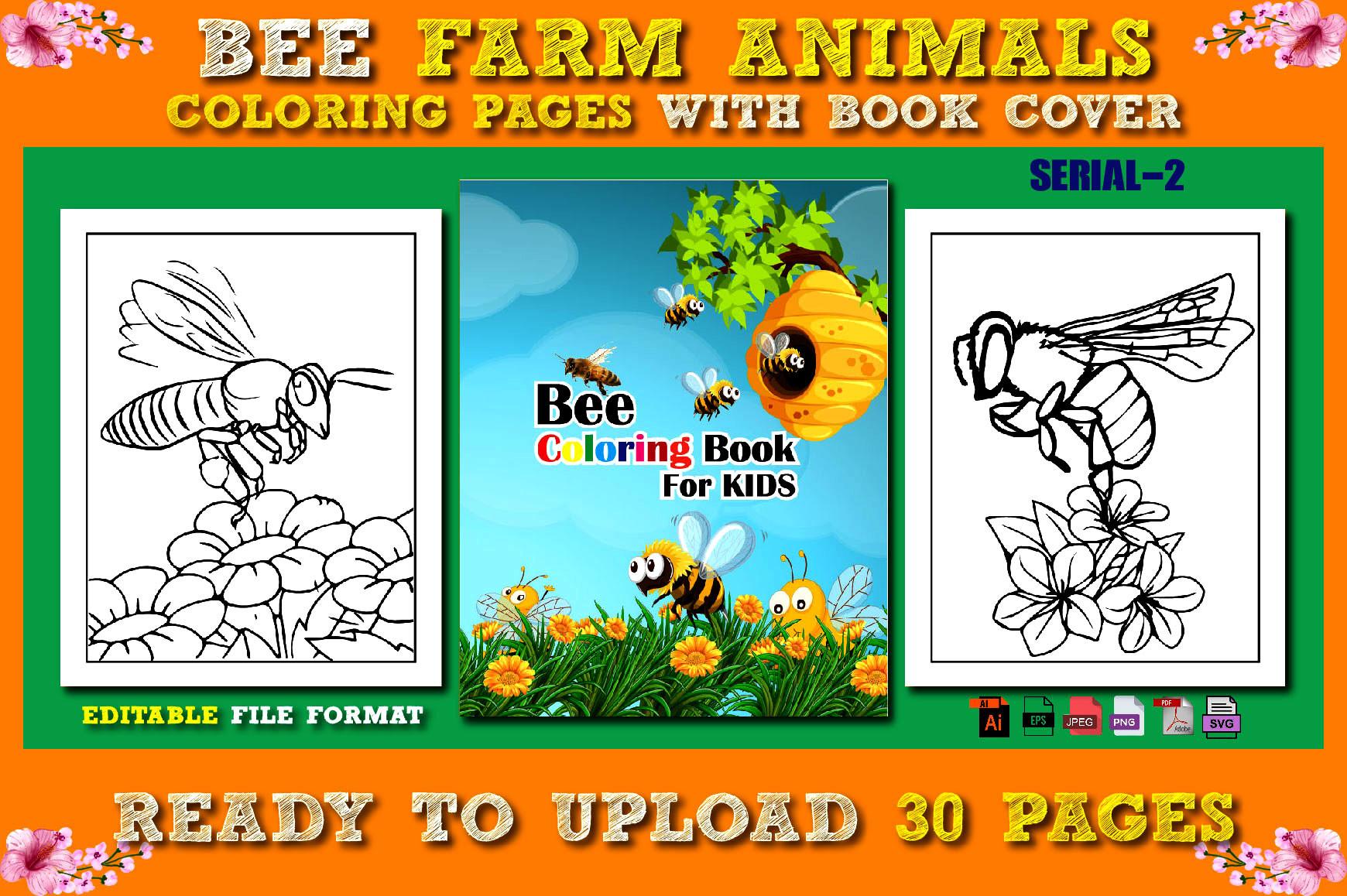 Bee Farm Animals Coloring Pages
