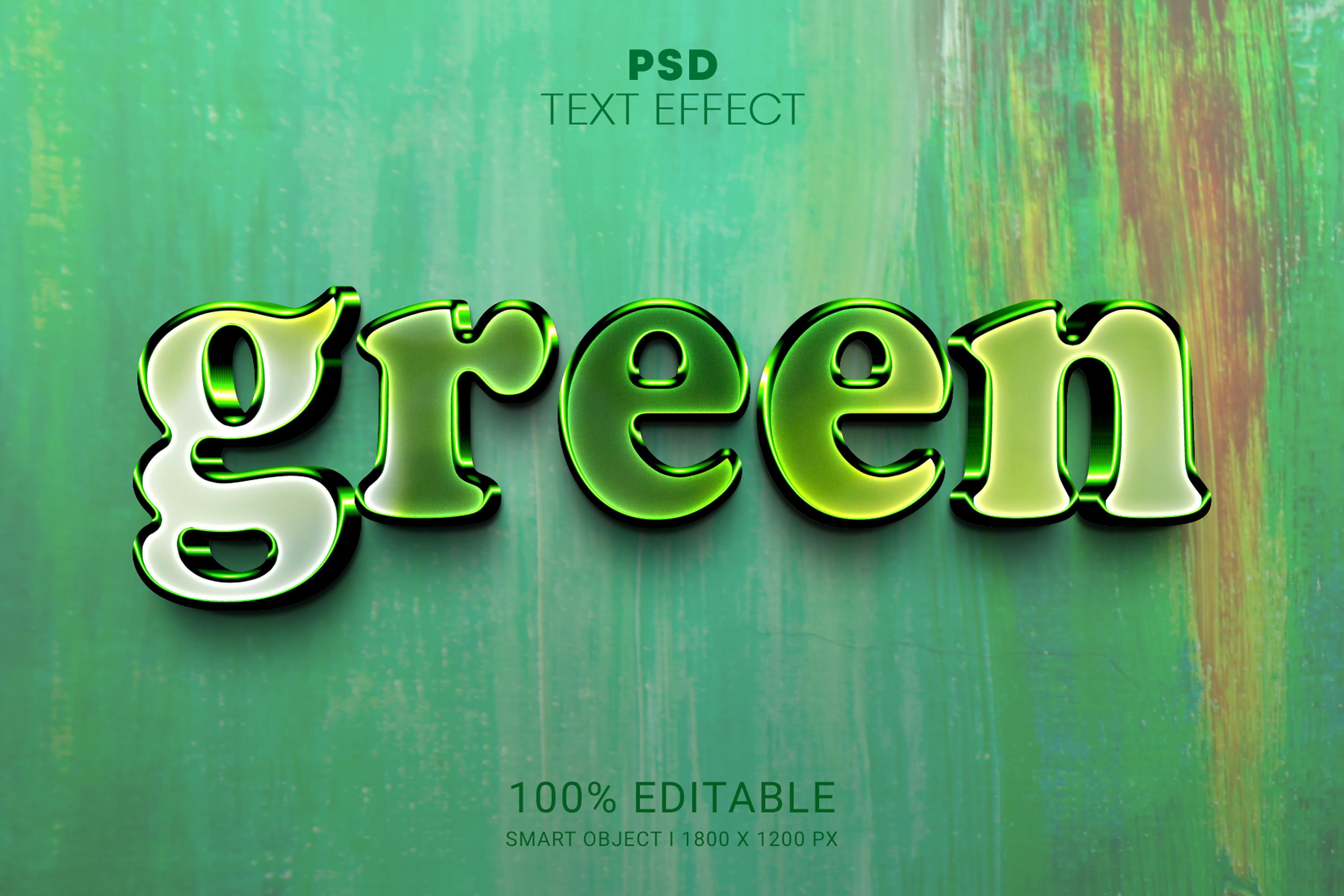 Green PSD  Editable Text Effect Design