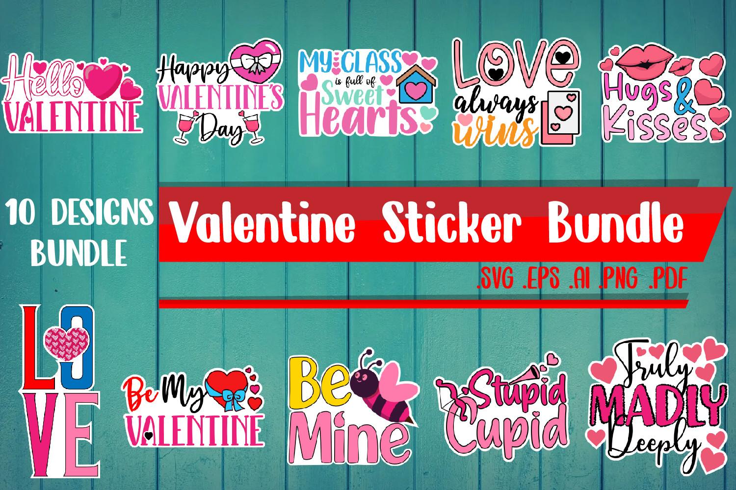 Valentine Sticker Bundle PNG Files