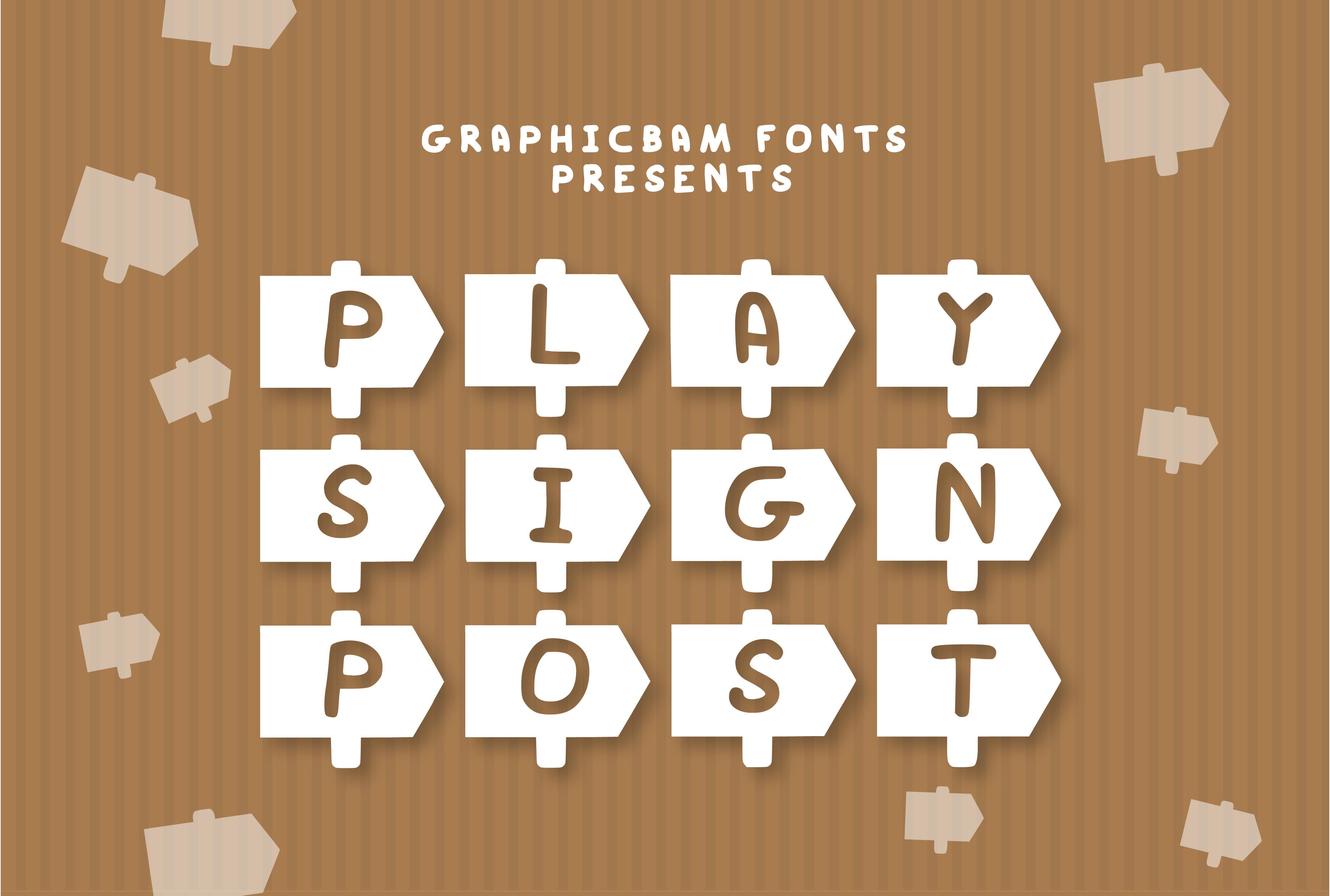 Play Sign Post Font